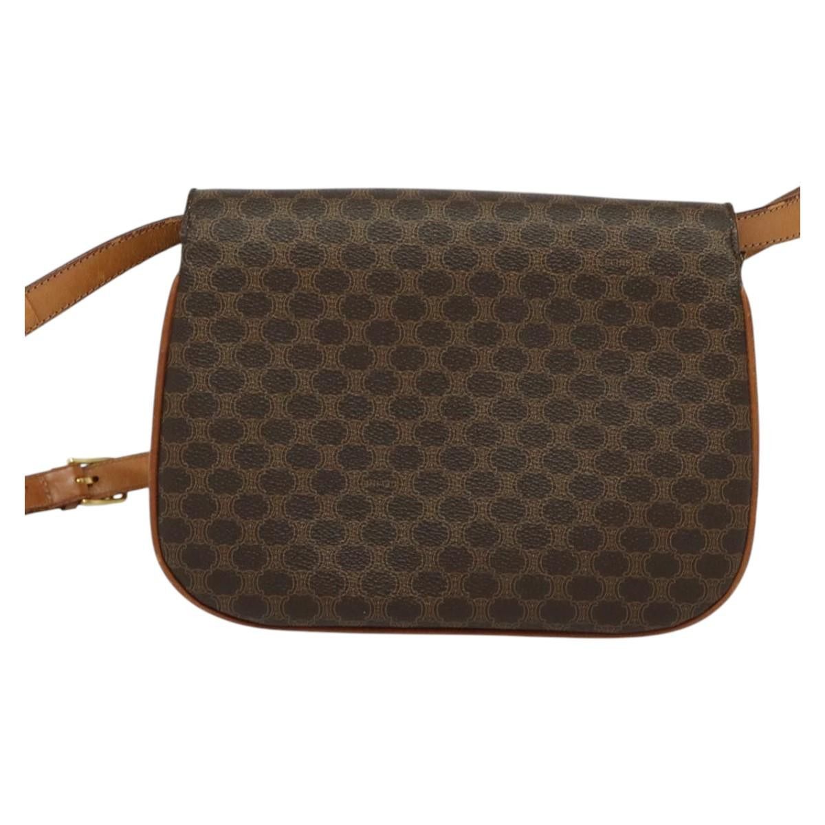 Celine CELINE Macadam Canvas Shoulder Bag Pvc Leather Brown Gold Size ONE SIZE - 3 Thumbnail