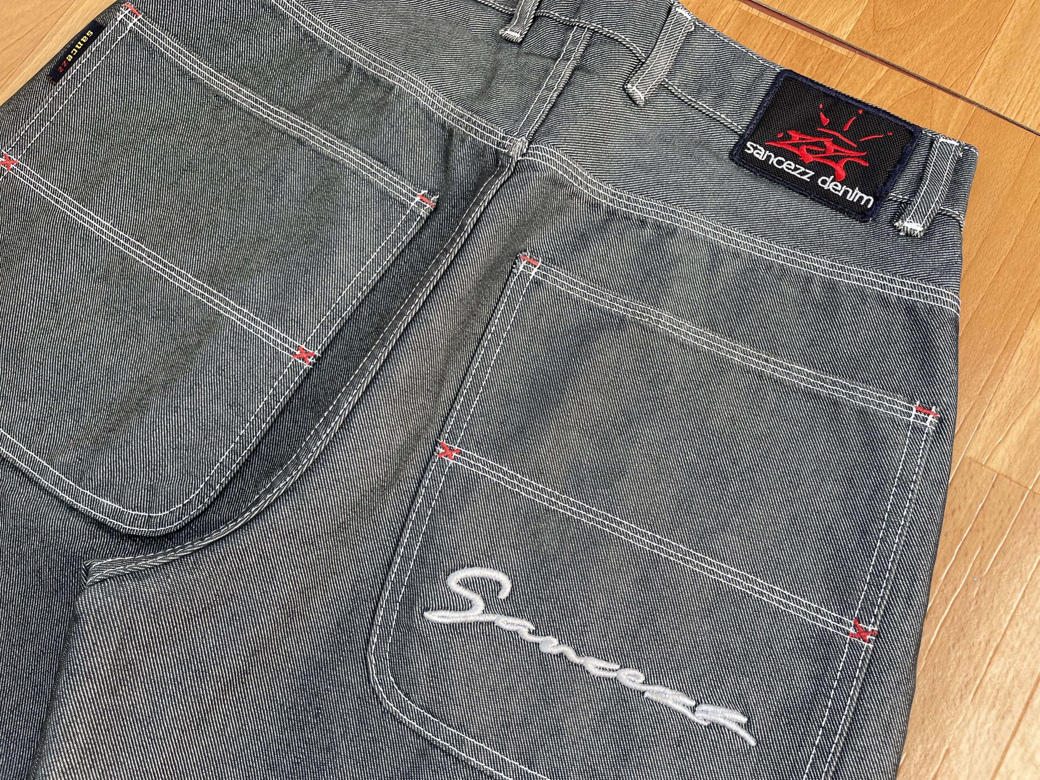 Other Sancezz jeans, shiny, vintage baggy, silver, metallic Y2K 32 Size US 32 / EU 48 - 14 Thumbnail