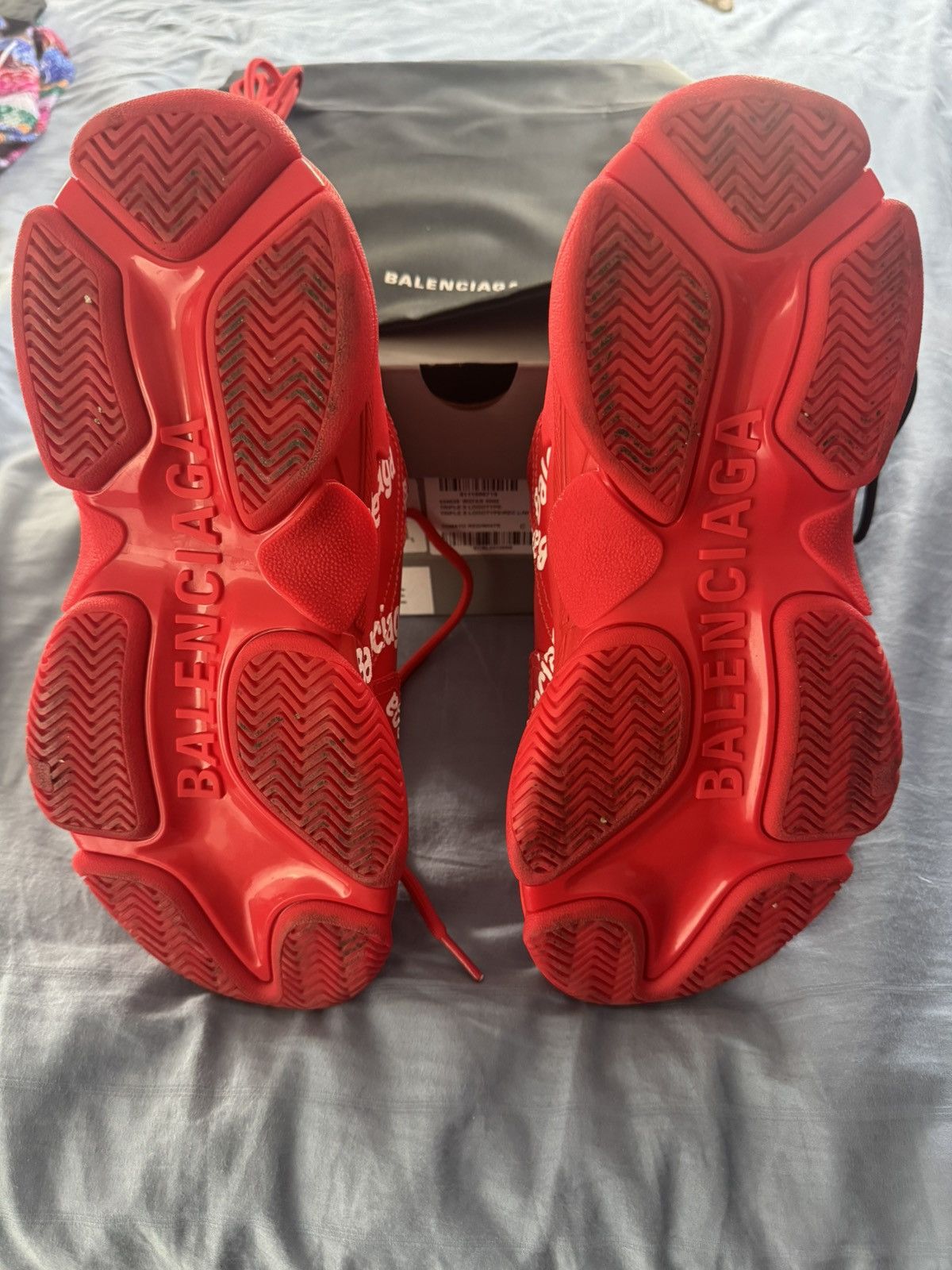 Balenciaga Balenciaga triple s logotype red/white Size US 10 / IT 40 - 5 Thumbnail