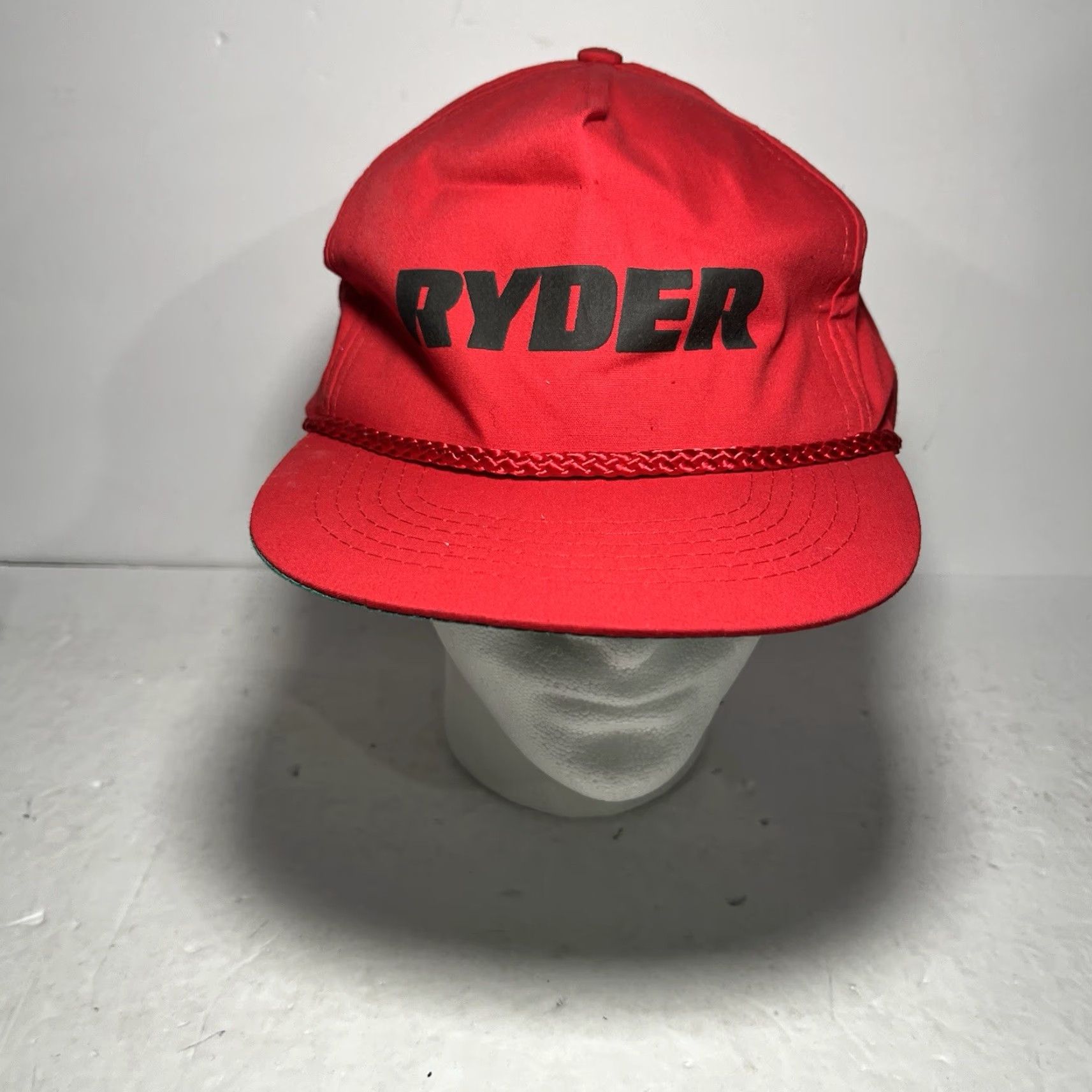 Vintage Vtg Ryder Rope Hat Snapback Baseball Cap Cap One Size Red Polyester Ryder Adjustable Trucker 1980s Mens Boys Size ONE SIZE - 2 Thumbnail