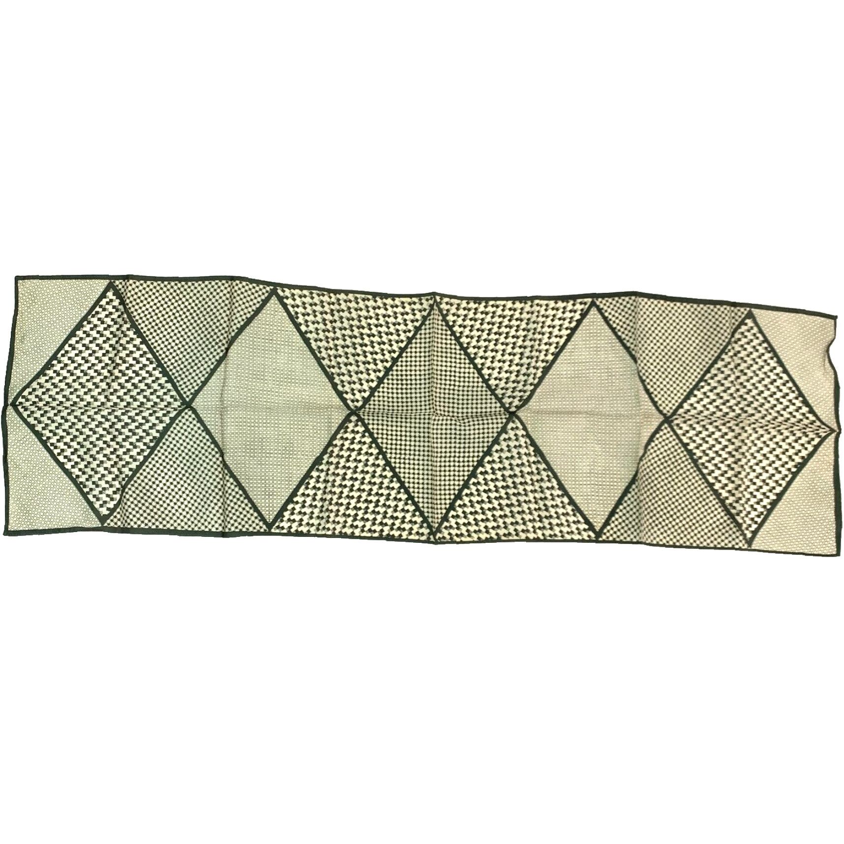 Vintage VINTAGE Unbranded Geometric Acetate Neck Scarf 13" x 34" Green White Womens Rectangle Scarf Japan 70s Size ONE SIZE - 2 Thumbnail