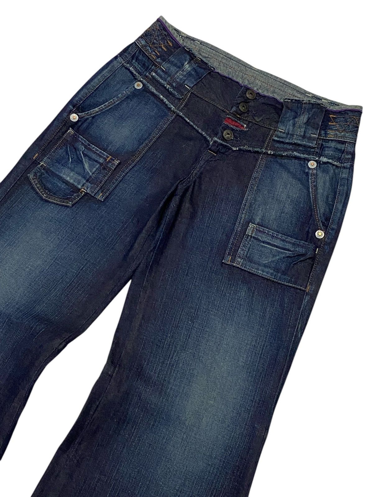 Marithe + Francois Girbaud 💃 Francois Girbaud Flare Wide Leg Palazzo Denim Jeans Size 29" - 6 Thumbnail