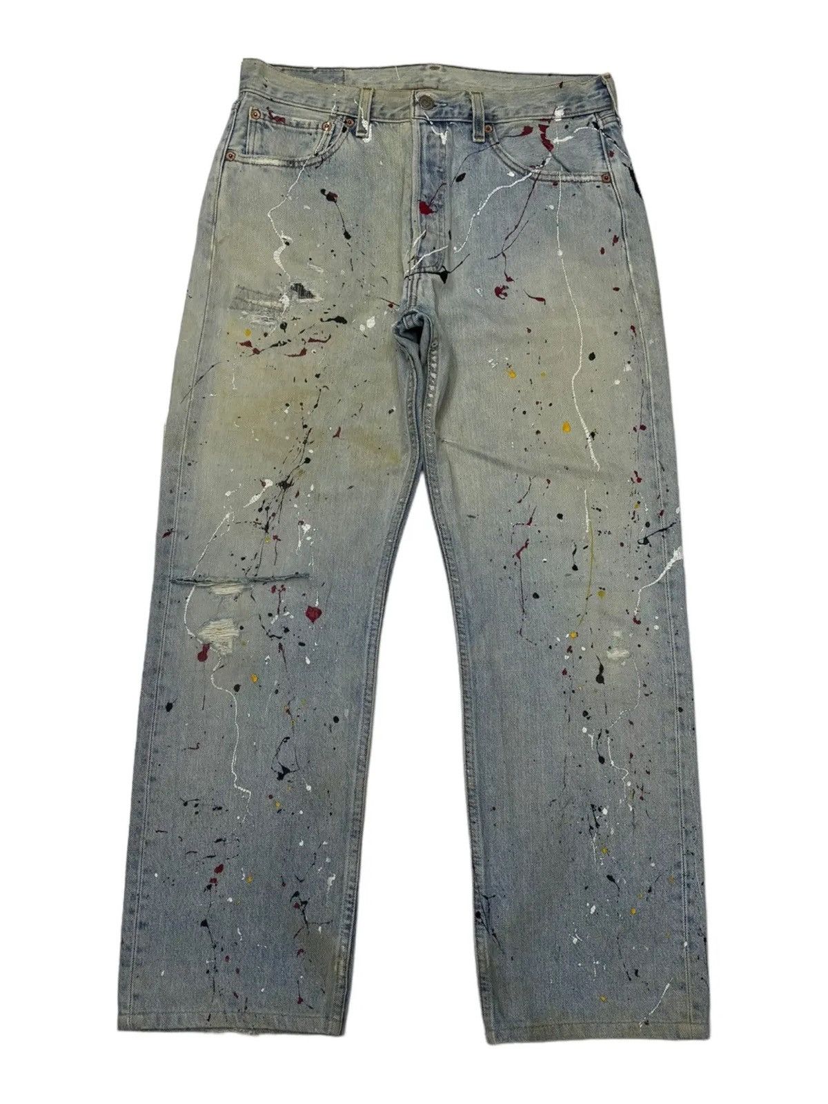 If Six Was Nine × Levi's 🔥LEVIS 501 PAINTER SPLATTER DISTRESSED DENIM JEANS Size US 32 / EU 48 - 1 Thumbnail