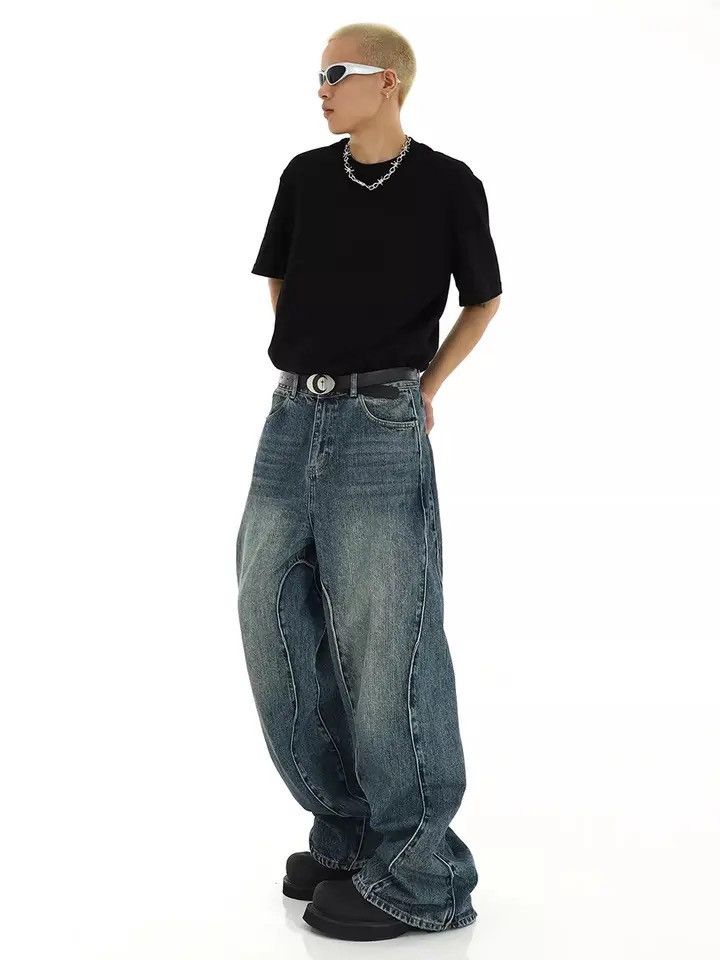 Japanese Brand Y2k Streetwear Design Baggy Jeans Pants Size US 30 / EU 46 - 3 Thumbnail