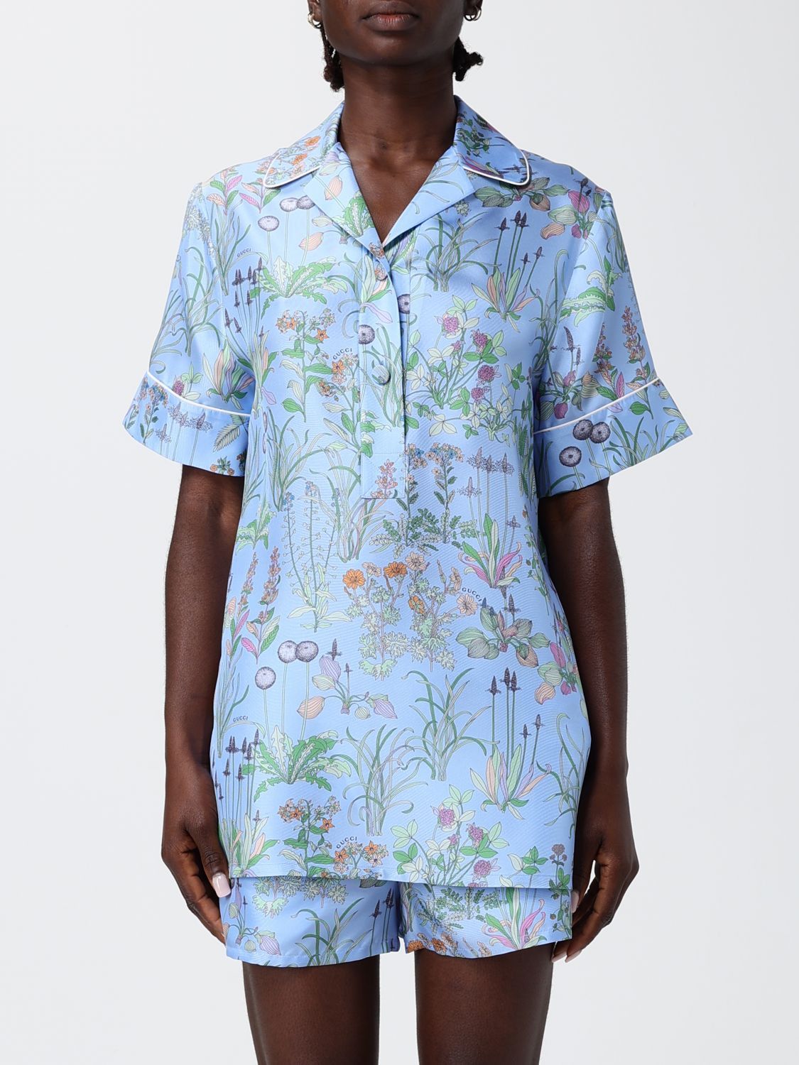 Gucci Gucci Shirt Woman Gnawed Blue Size XS / US 0-2 / IT 36-38 - 1 Thumbnail