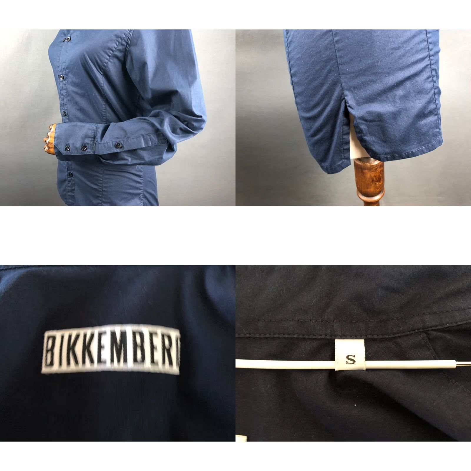 Vintage Bikkembergs Blouse Shirt Cotton Dark Blue Women Size S Size S / US 4 / IT 40 - 8 Thumbnail