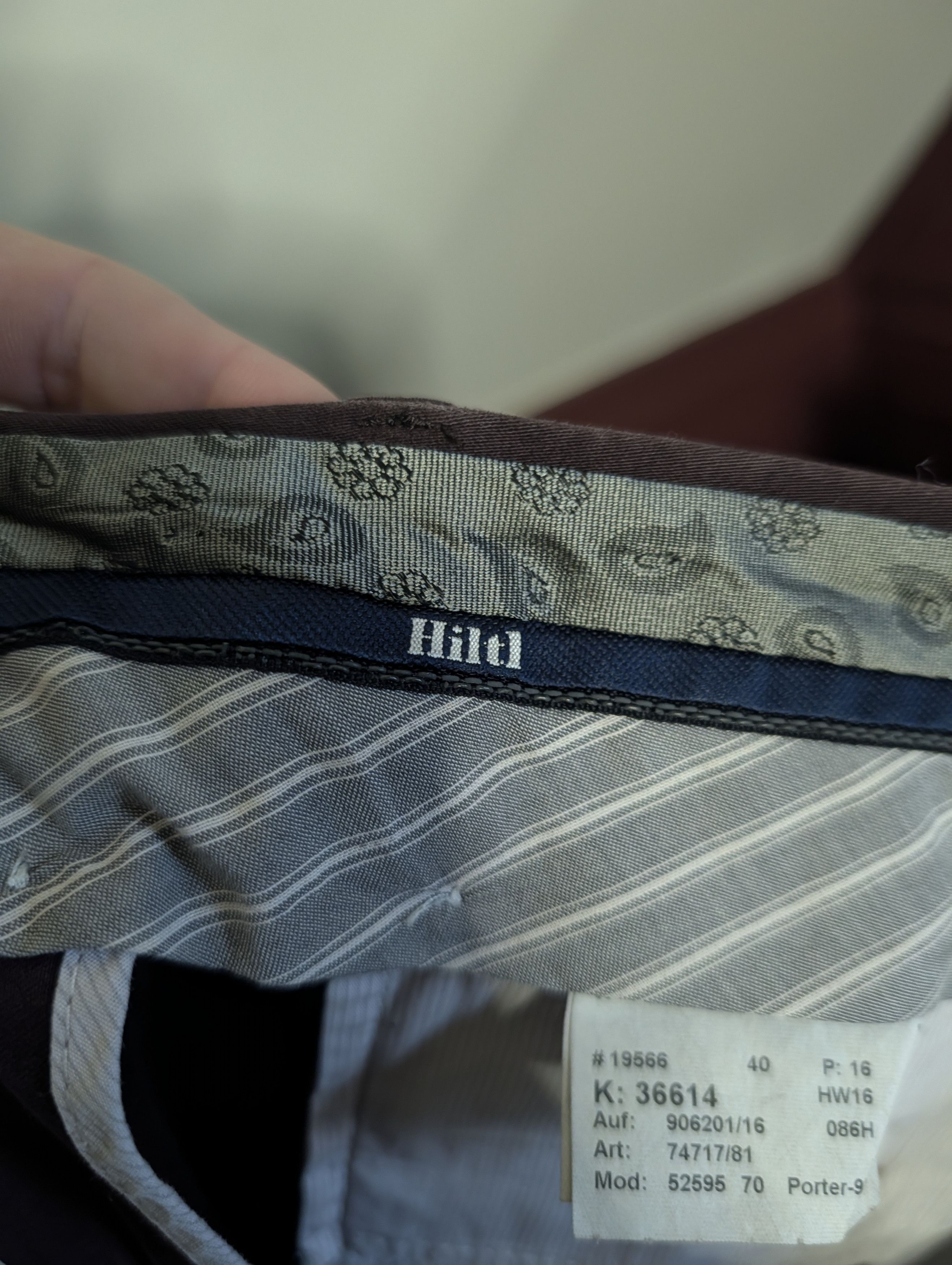 Hiltl Perfetto brown/purple cotton chino pants 34 Size US 34 / EU 50 - 12 Thumbnail