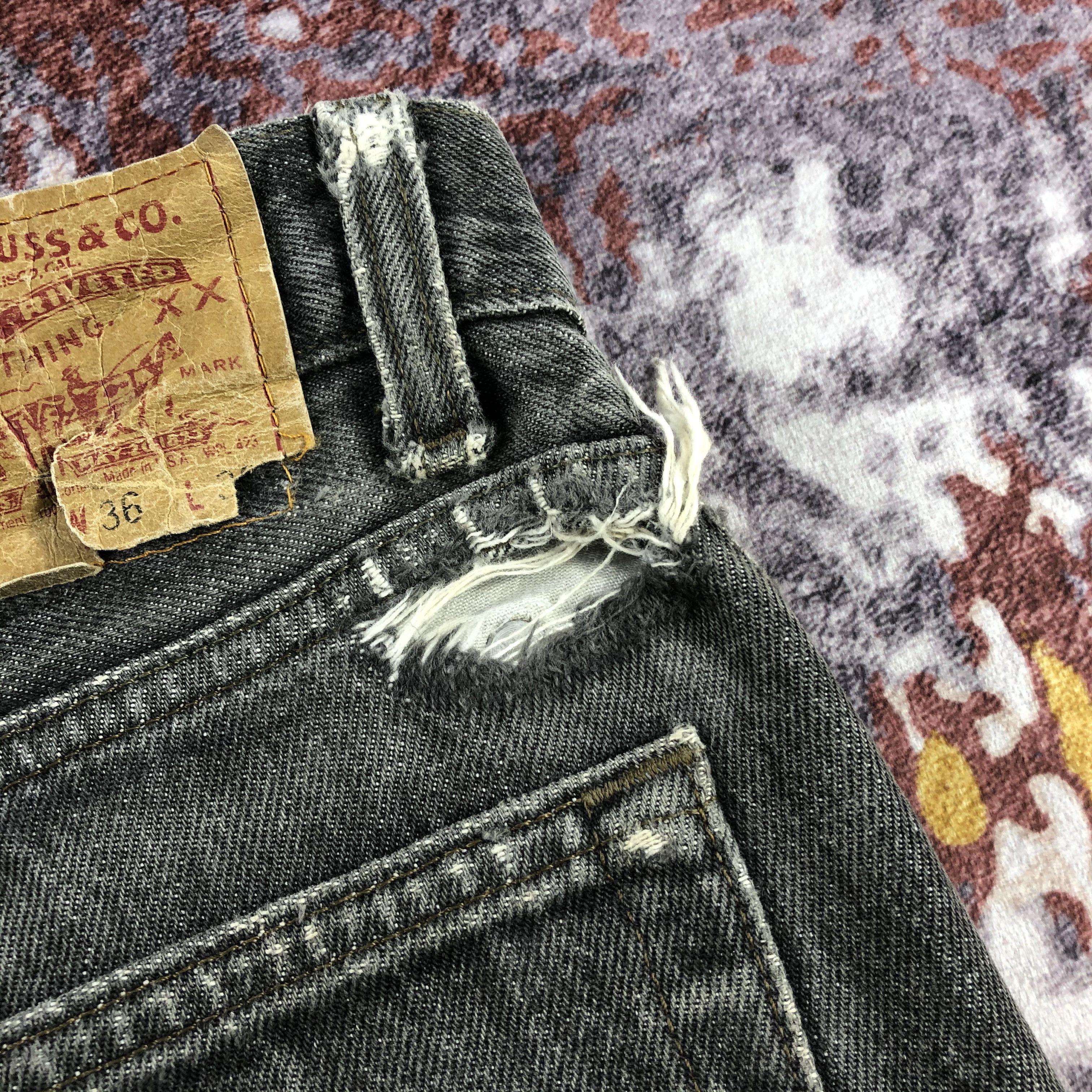 Levi's Vintage 90s Faded Black Levis 501 Jeans-JM2369 Size US 36 / EU 52 - 7 Thumbnail