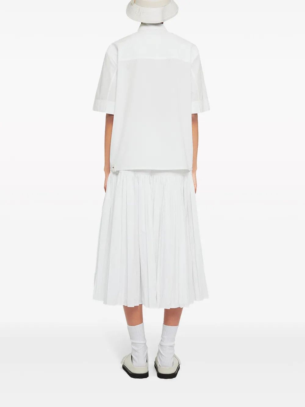 Jil Sander o1y1025 Midi Skirt in White Size 25" / US 0 / IT 36 - 4 Thumbnail