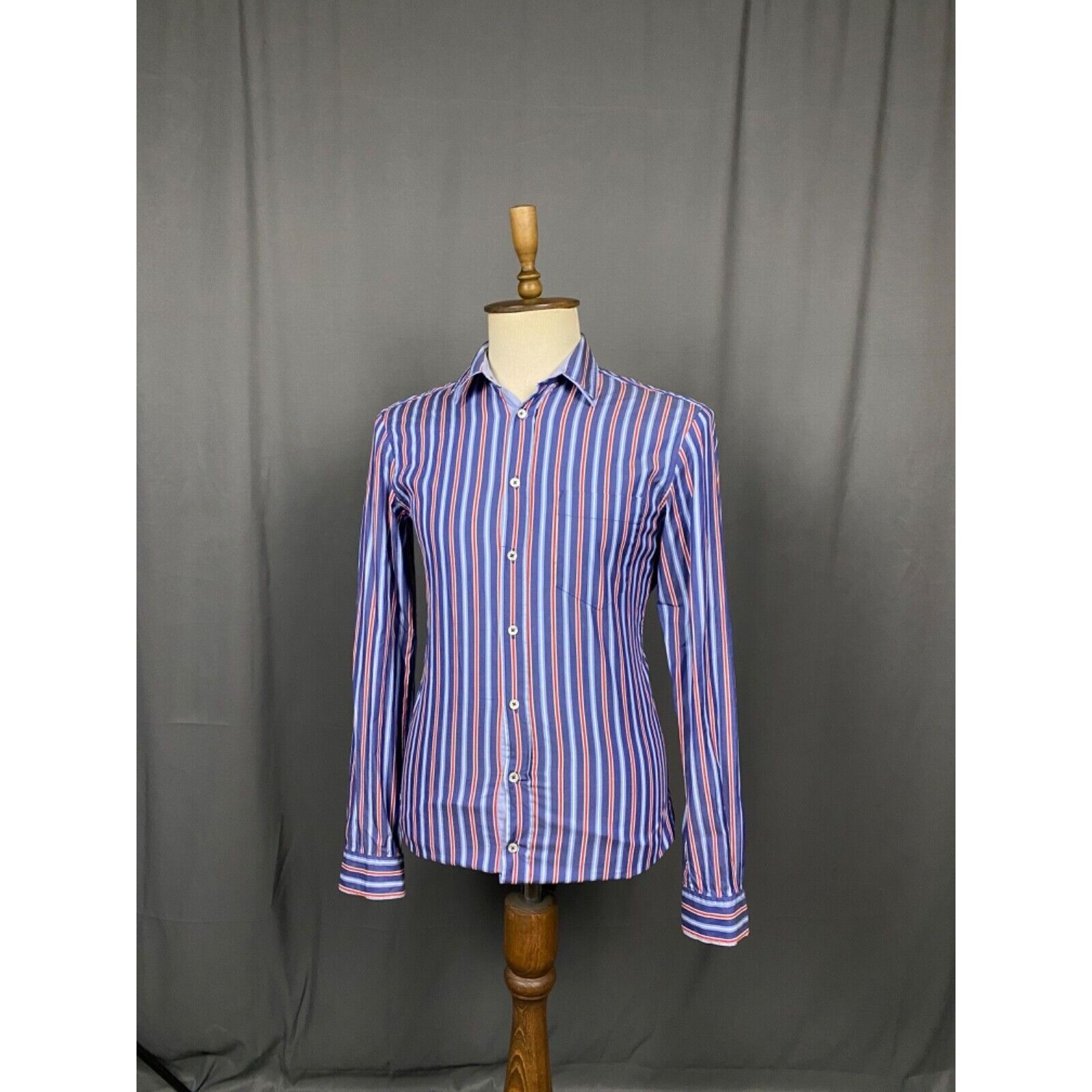 Dolce & Gabbana Dolce&Gabbana Old Money Style Men's Blue Striped Longsleeve Size US M / EU 48-50 / 2 - 2 Thumbnail