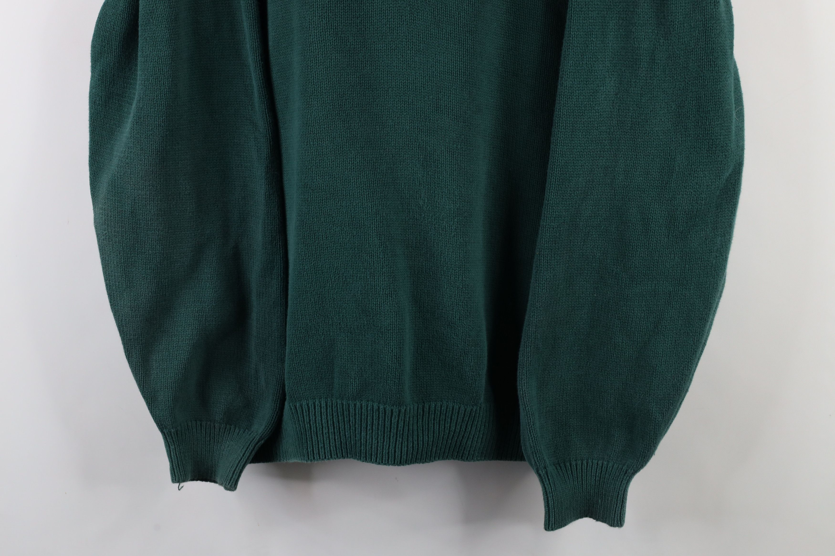 Lands' End × Vintage Vintage 90s Lands End Cotton Knit V-Neck Sweater Green USA Size US XXL / EU 58 / 5 - 3 Thumbnail