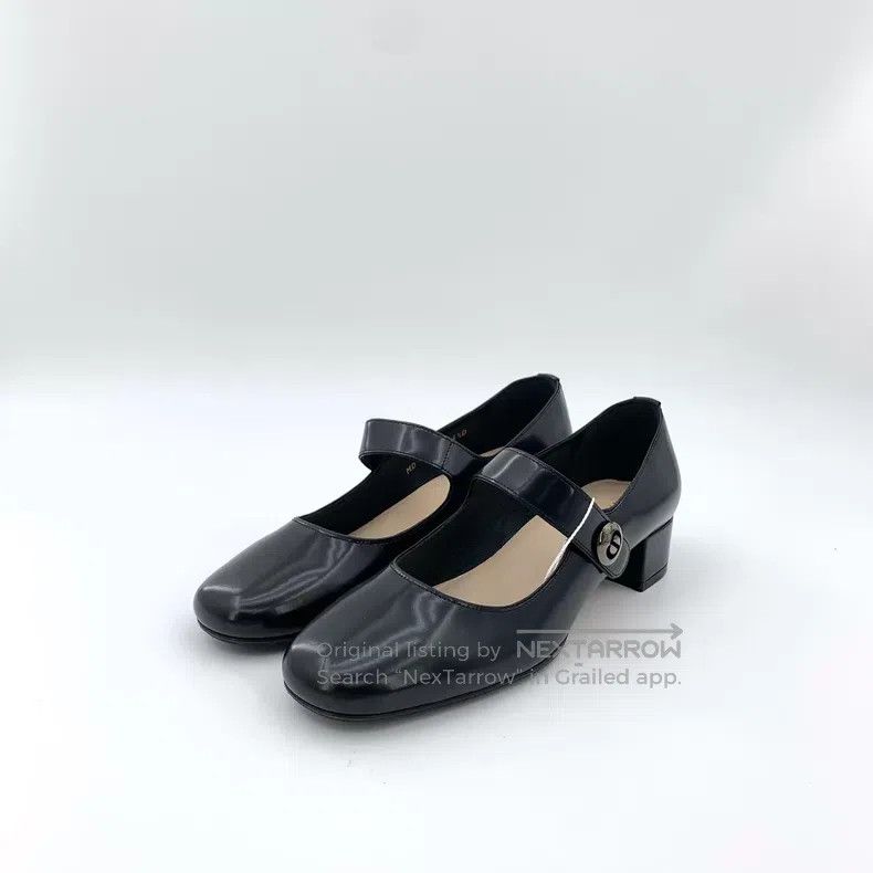 Dior Dior Black leather round toe buckle thick heel Mary Jane s Size US 5 / IT 35 - 1 Thumbnail