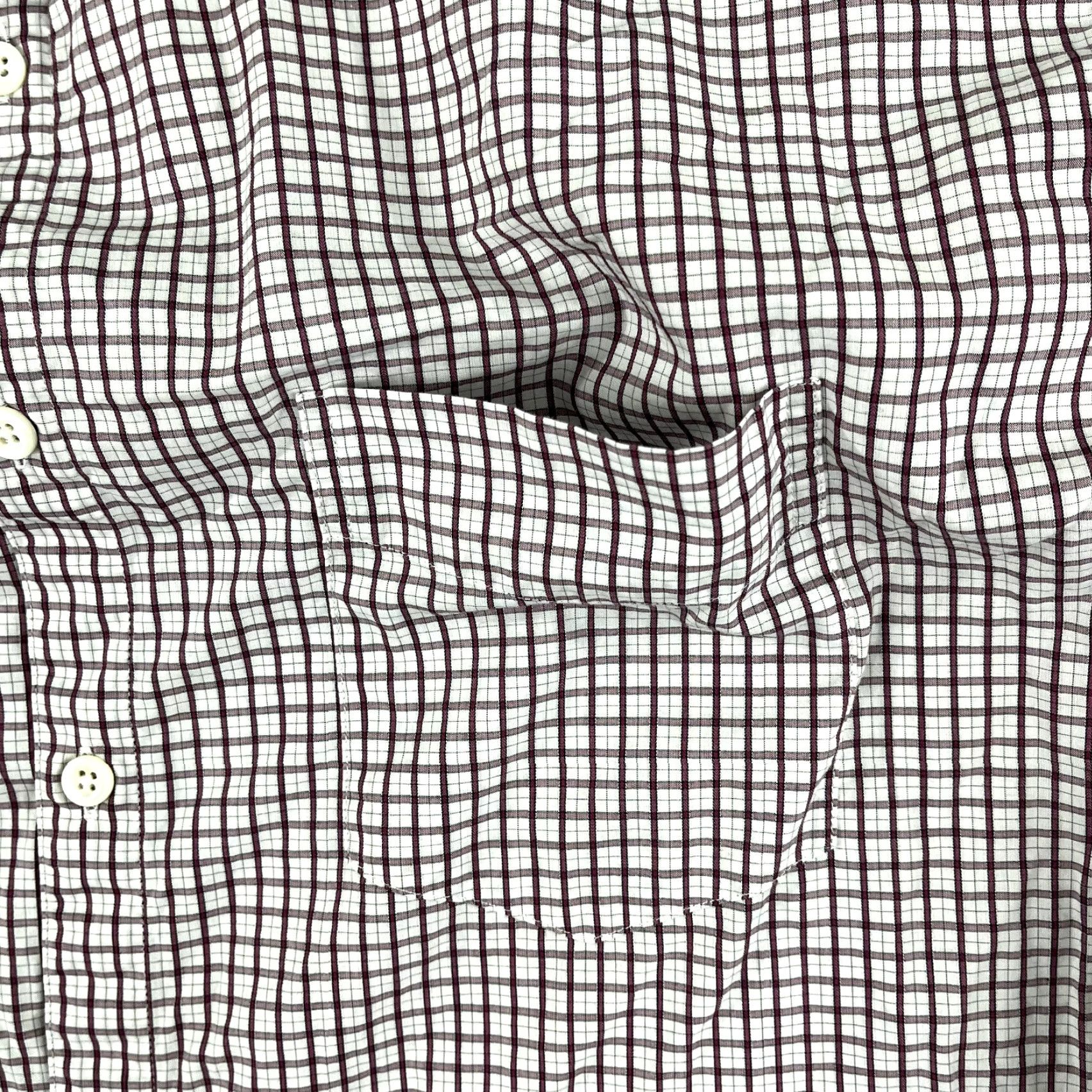 Billy Reid BILLY REID Shirt Mens 2XL XXL Red White Windowpane Check Button Up Long Sleeve Shirt Size US XXL / EU 58 / 5 - 6 Thumbnail