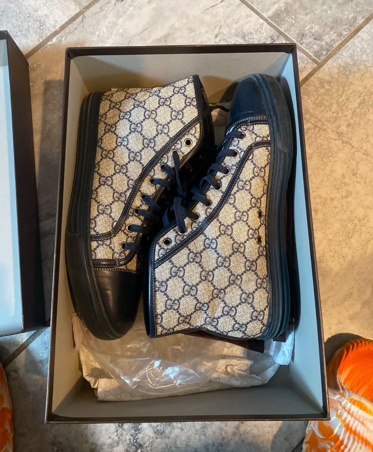 Gucci Gucci GG High-Top Canvas/Leather Shoes Size US 9.5 / EU 42-43 - 10 Thumbnail