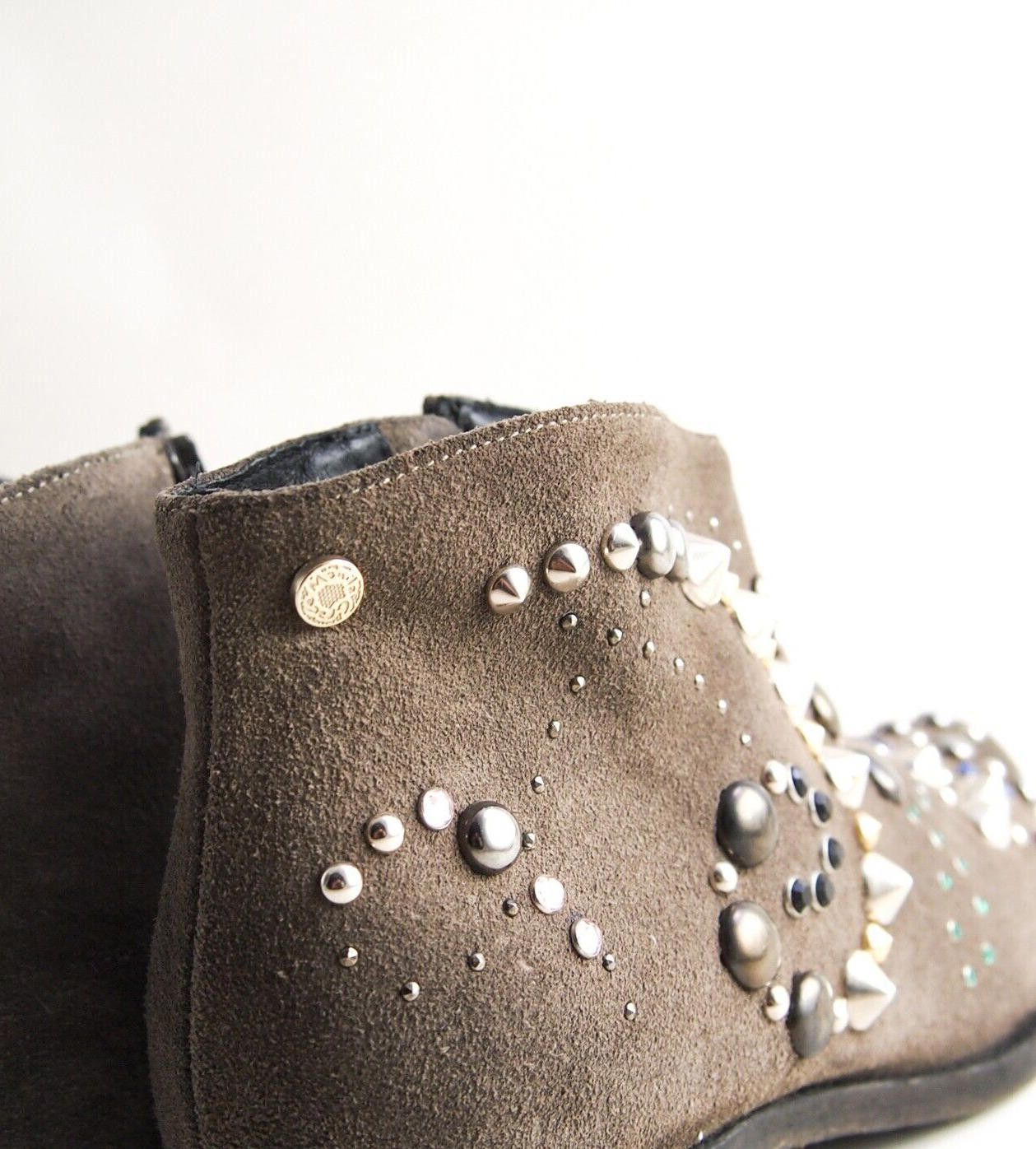 Designer Manila Grace Boots Brown Suede Studded US 7 EU 37 Size US 7 / IT 37 - 6 Thumbnail