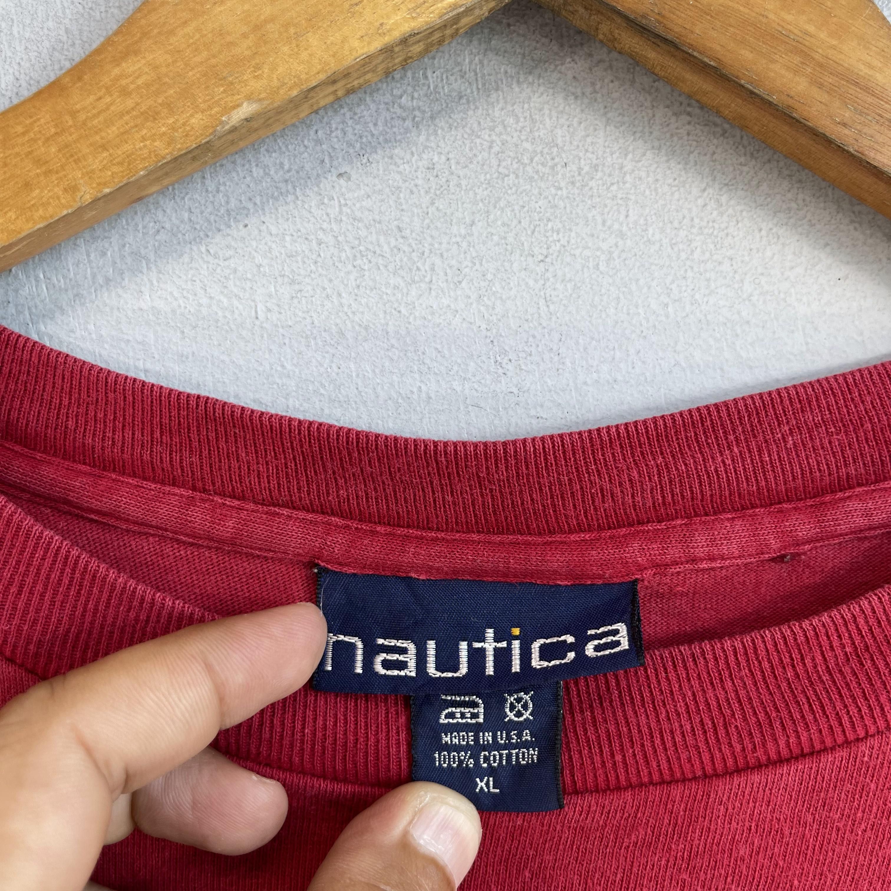 Nautica × Vintage Vintage 90s NAUTICA Sailing Gear Big Logo Printed Tshirt Size US L / EU 52-54 / 3 - 6 Thumbnail