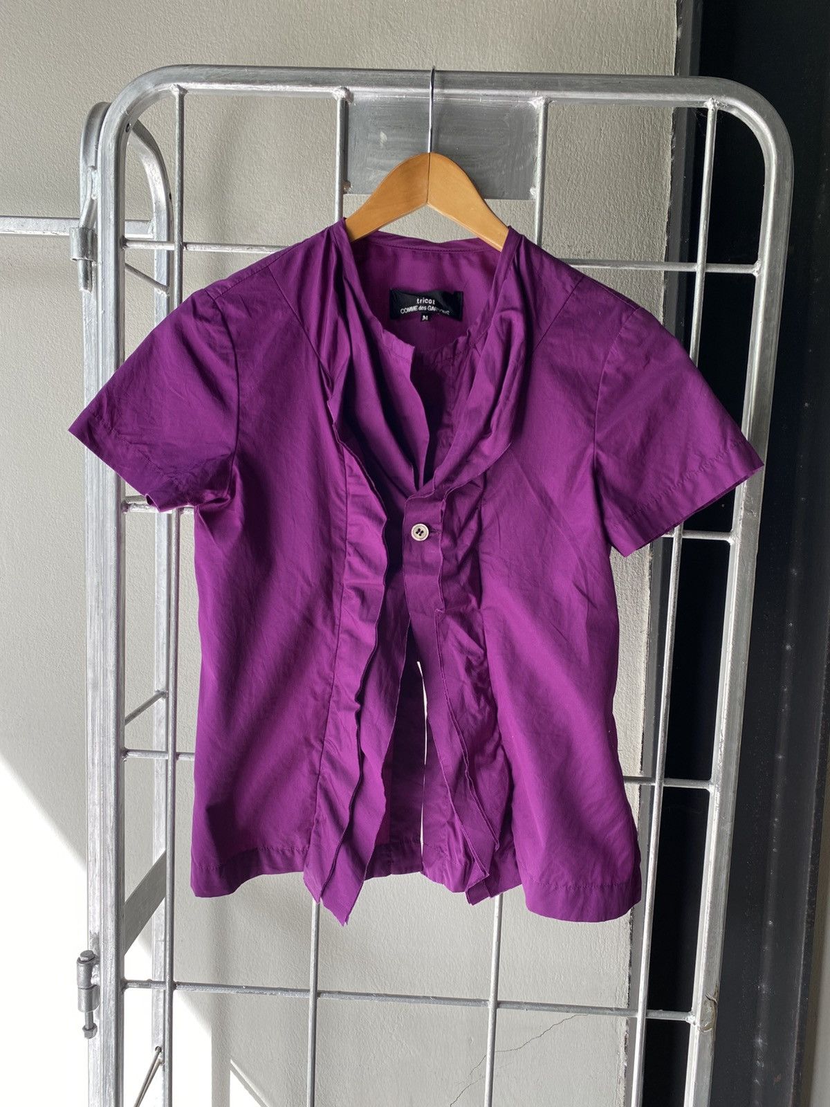 Comme des Garcons COMME des GARCONS Ruffled Purple Blouse Shirt Size M / US 6-8 / IT 42-44 - 1 Thumbnail