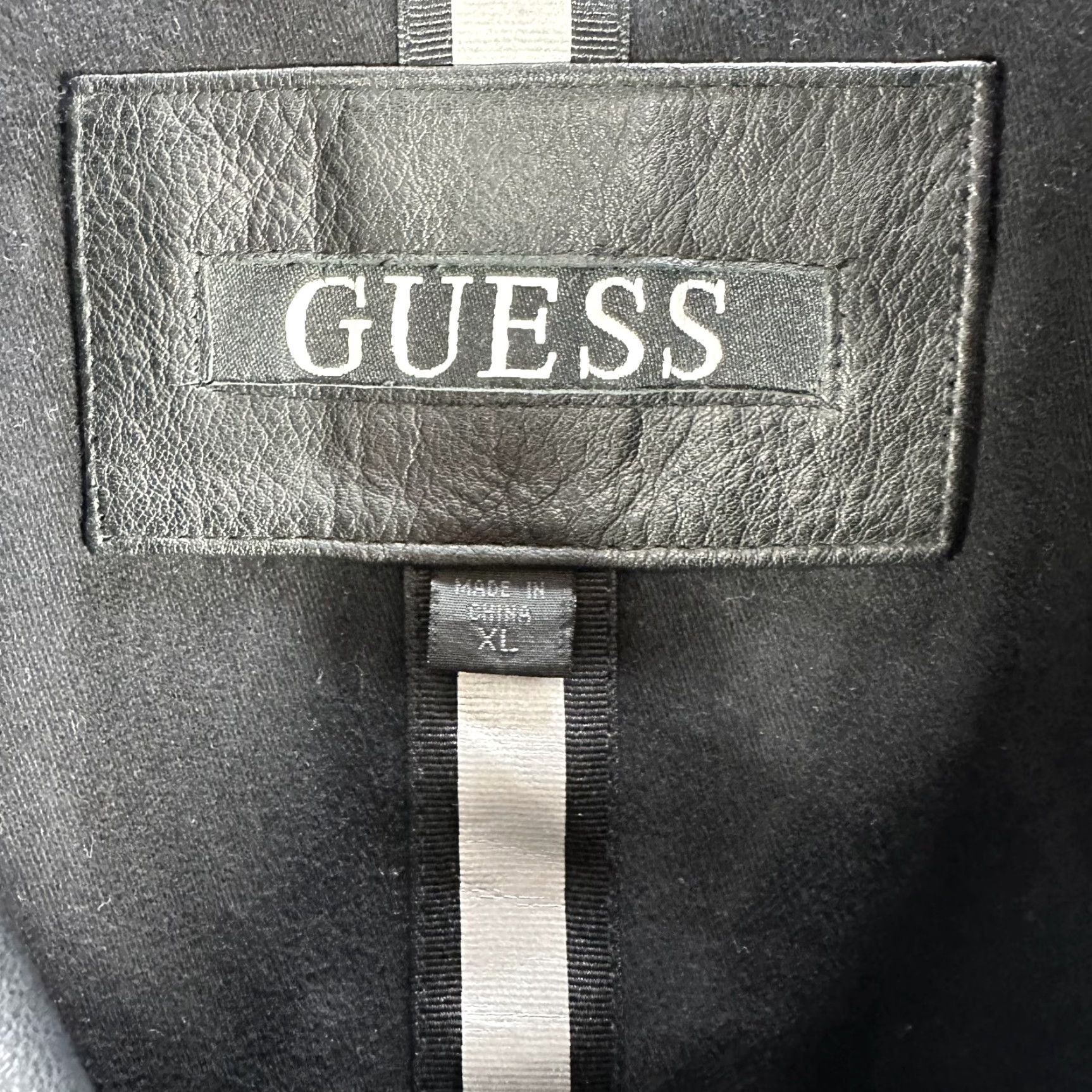 Guess GUESS Leather Jacket Mens XL Black Leather Blazer Lined Pockets Classic Sz XL Size US XL / EU 56 / 4 - 3 Thumbnail