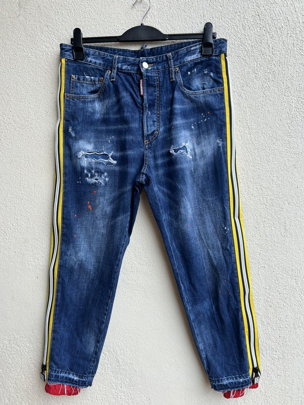 Dsquared2 Dsquared2 Made in Italy Hybrid Denim Side Tape Jeans Size US 32 / EU 48 - 8 Thumbnail