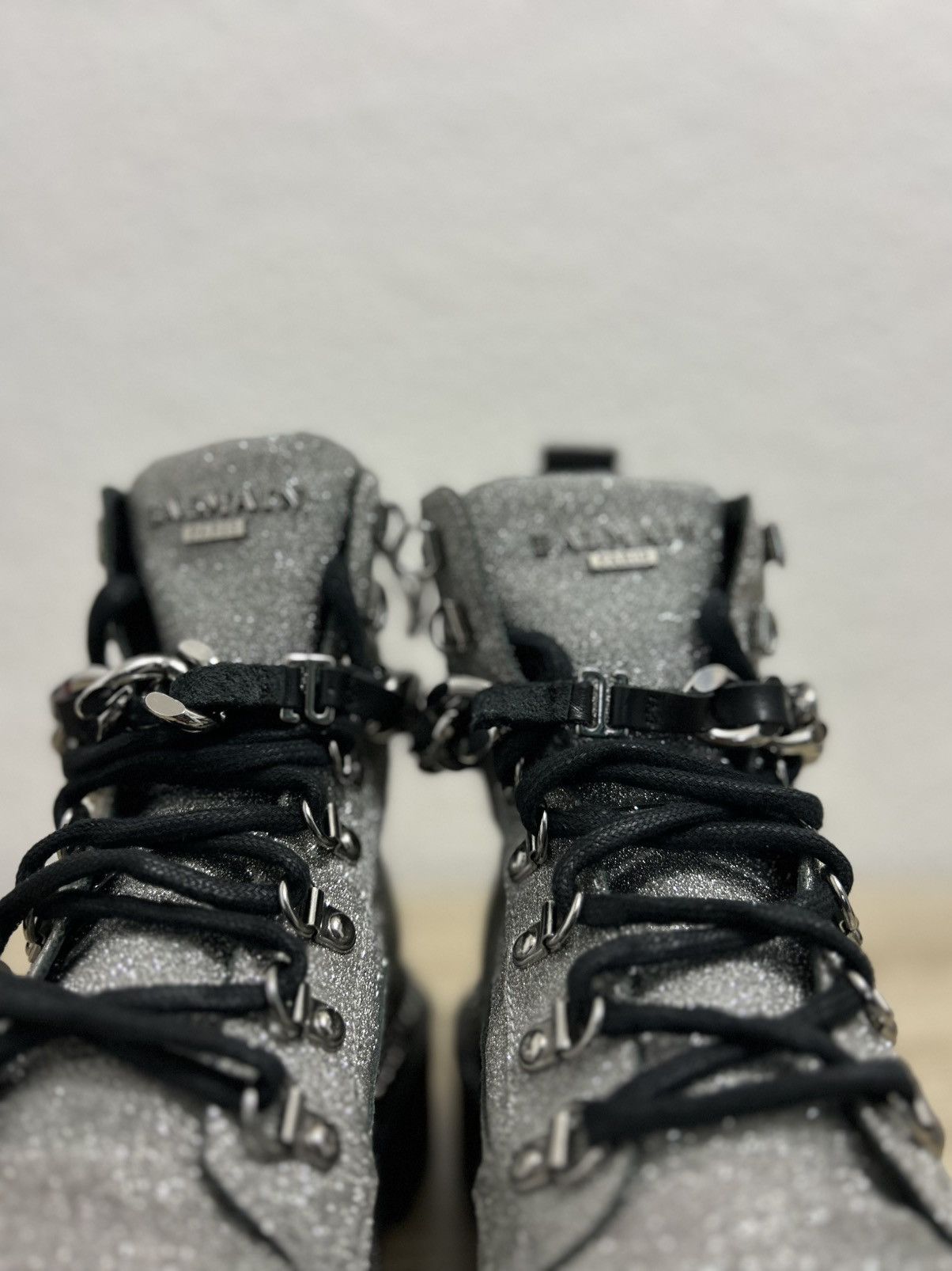 Balmain Balmain Silver Glitter Chain Combat Boots Size US 9 / IT 39 - 8 Thumbnail