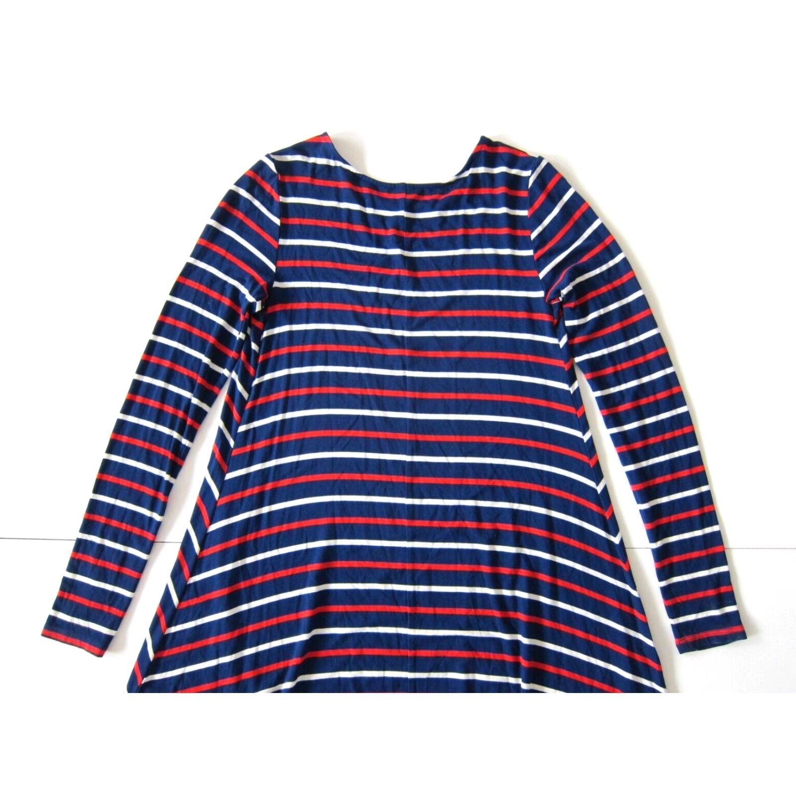 Old Navy Old Navy Red White Blue Stripe Stretch Long Sleeve Shift Dress Small Size S / US 4 / IT 40 - 5 Thumbnail
