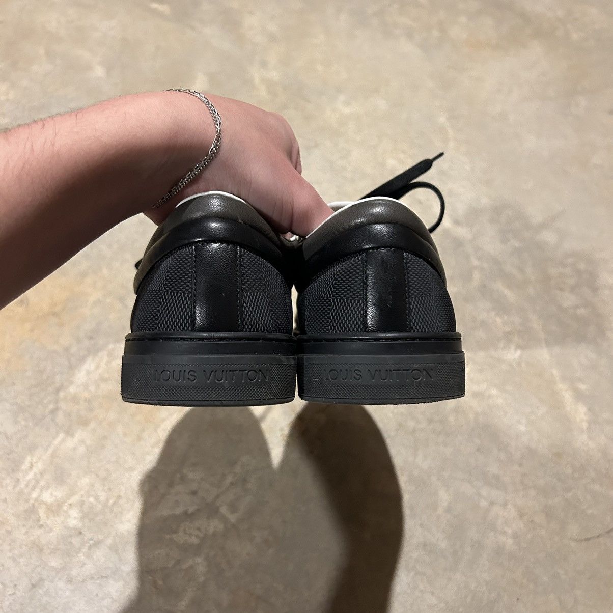 Designer × Louis Vuitton Louis Vuitton Nylon Graphite Damier Leather Sneakers US 8.5 Size US 8.5 / EU 41-42 - 6 Thumbnail