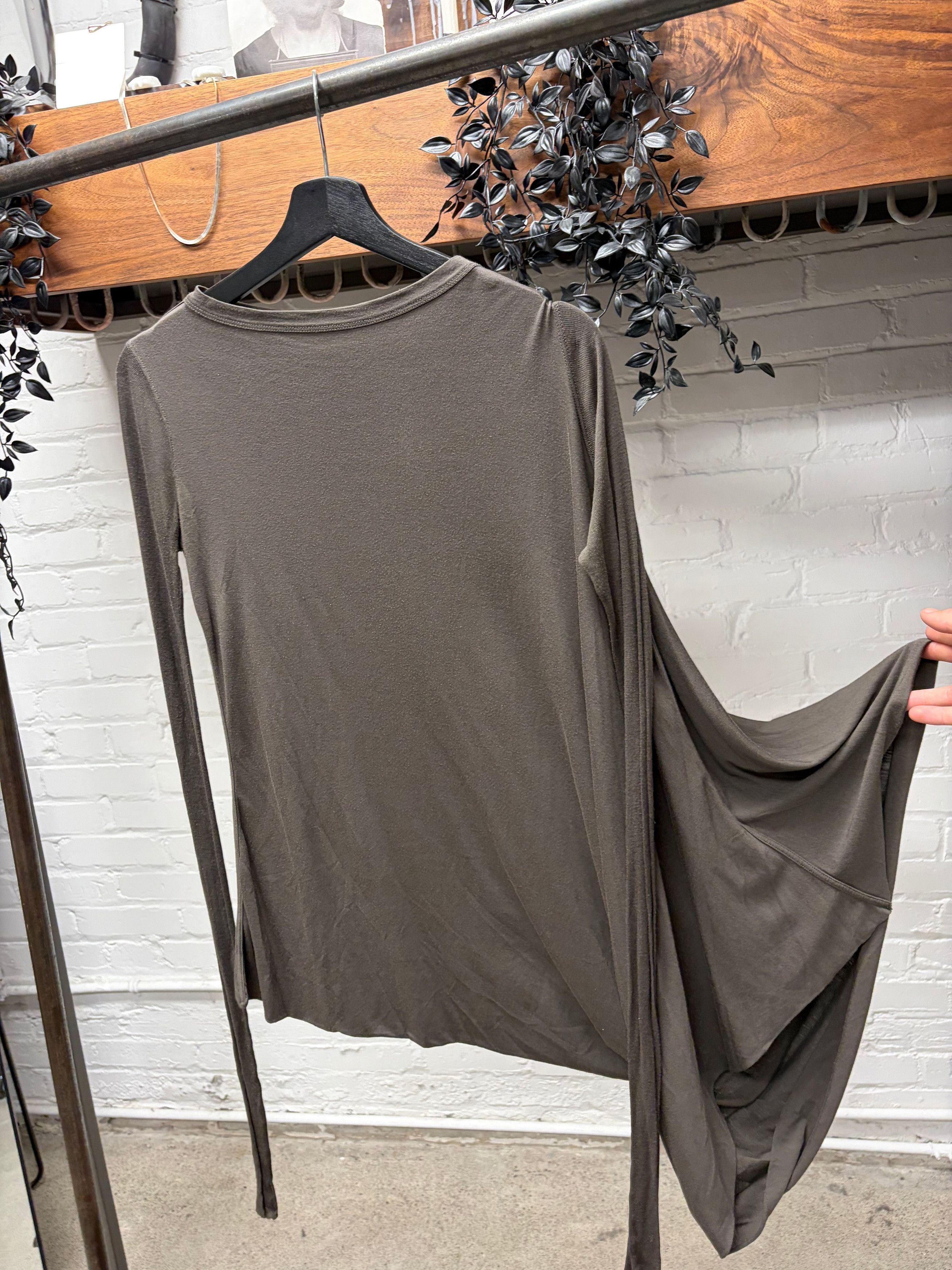 Rick Owens 2000s Rick Owens ‘Lilies’ Cape Draped Sheer Black Long Sleeve Shirt Size S / US 4 / IT 40 - 1 Thumbnail
