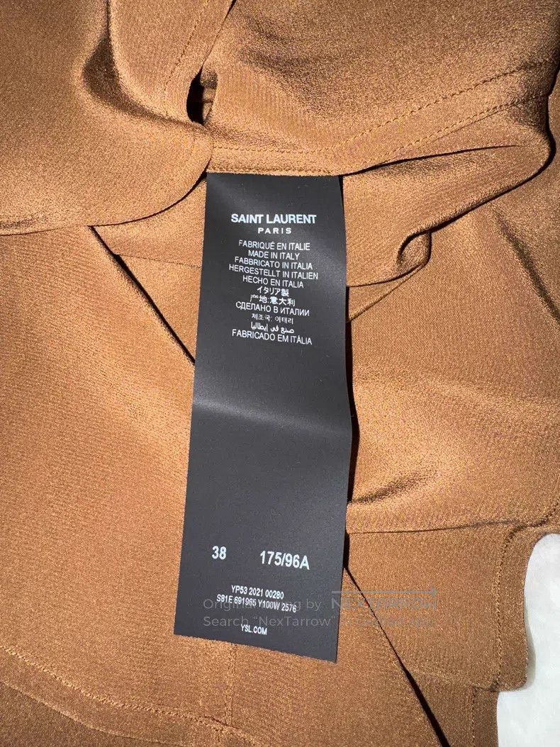 Saint Laurent Paris Saint Laurent Paris Caramel Silk Men's Shirt Size XS / US 0-2 / IT 36-38 - 5 Thumbnail
