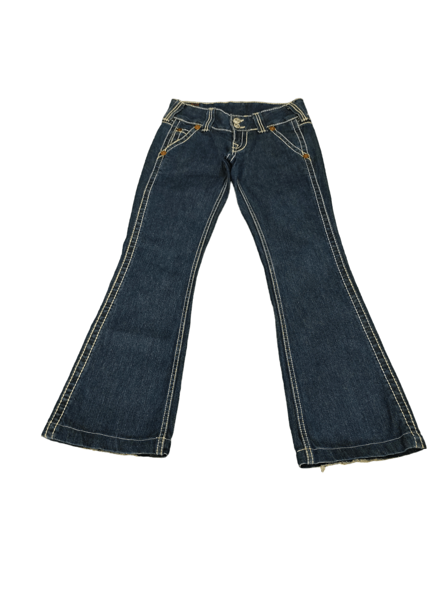 True Religion Flare Jeans True Religion Big Stitch Denim Bootcut Low Rise Size 27" / US 4 / IT 40 - 3 Thumbnail
