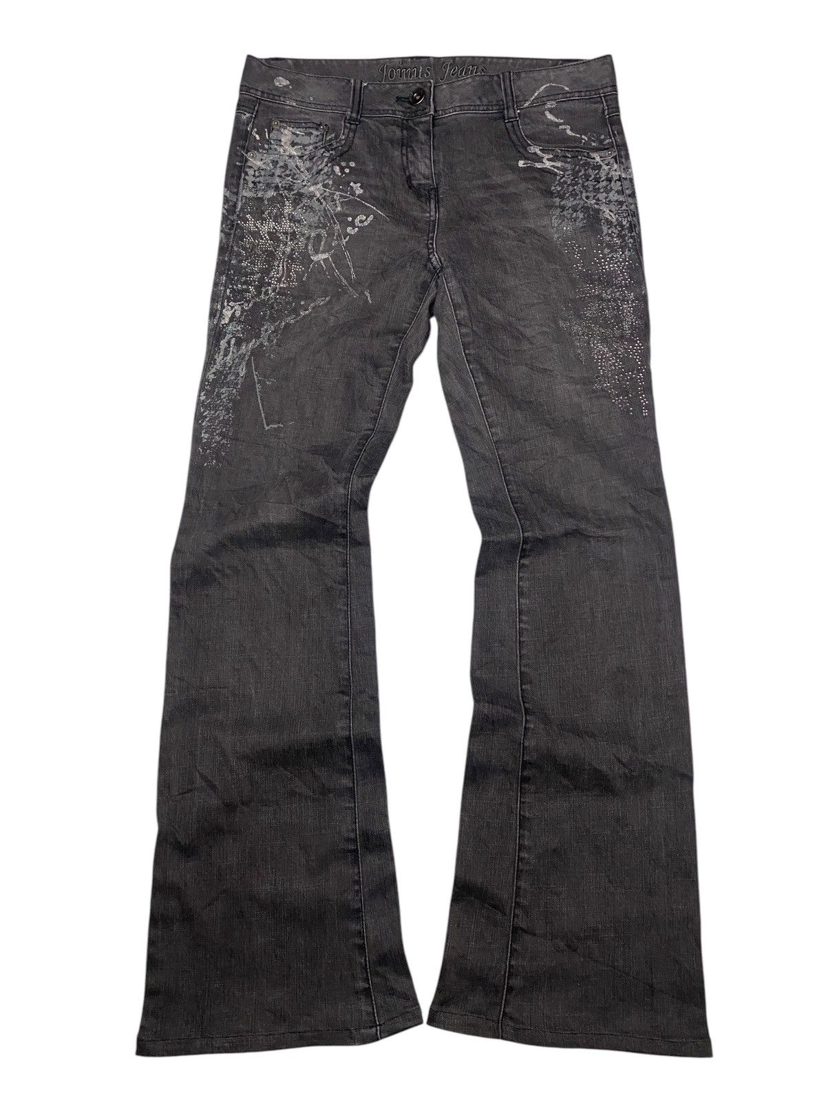 If Six Was Nine 2000's Joinus Tribal Glittery Flared Jeans Size US 29 - 1 Thumbnail