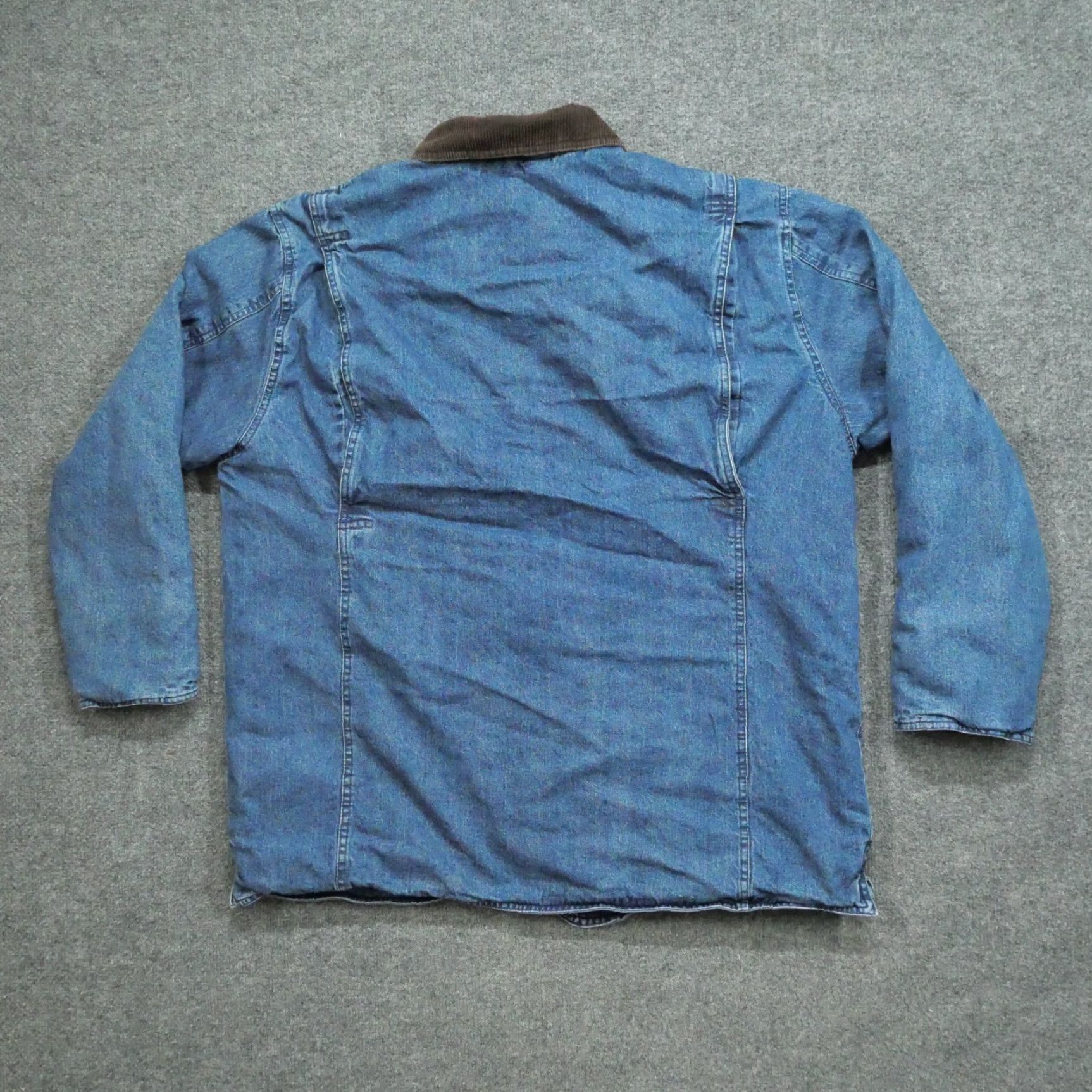 Faded Glory VINTAGE Chore Jacket Womens Large Blue Denim Lined Barn Coat 90s Y2K Faded Glory Jacket Ladies Size L / US 10 / IT 46 - 6 Thumbnail