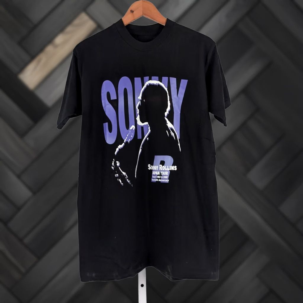 Sony VINTAGE Sonny Rollins Japan Tour Concert Shirt Jazz Saxophone Black XL NOS Unisex Shirt 1990s Size US XL / EU 56 / 4 - 1 Thumbnail