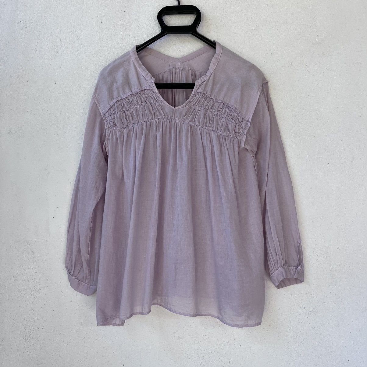 Issey Miyake PLANTATION By Issey Miyaki Sheer Cotton Smock blouse Size M / US 6-8 / IT 42-44 - 4 Thumbnail