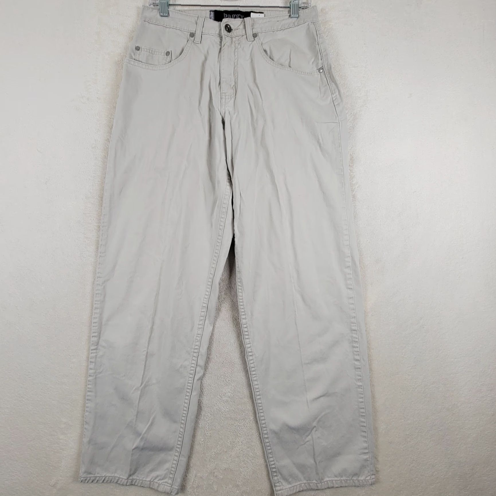 Levi's VINTAGE Levis Silvertab Pants Men 30x32 Beige Cream Straight Carpenter Baggy Jeans Hip Hop Womens? Size US 30 / EU 46 - 2 Thumbnail