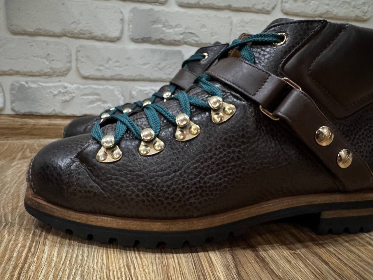 Santoni Santoni Men’s Brown Leather Hiking Boots Size 9 Size US 9 / EU 42 - 3 Thumbnail