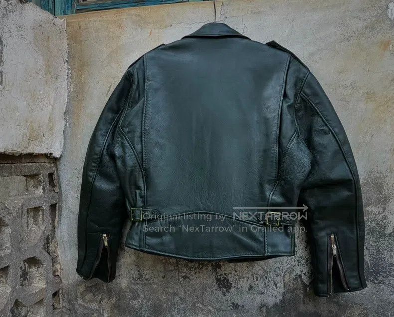 Schott Schott 150 cable-stayed motorcycle leather jacket Size US XXS / EU 40 - 5 Thumbnail