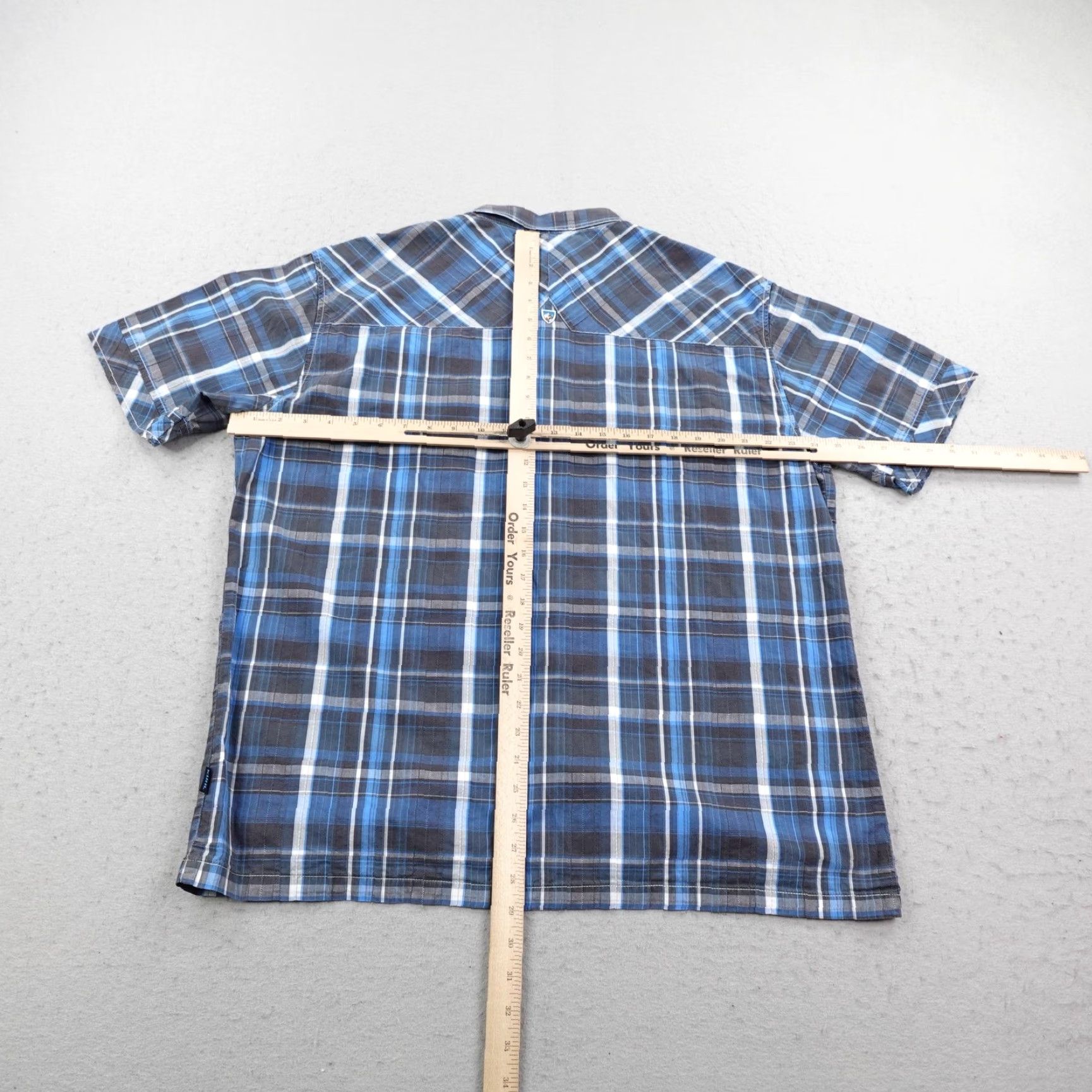 Vintage Kuhl Shirt Men XL Blue Plaid Suncel Button Up Hiking Outdoors Short Sleeve Size US XL / EU 56 / 4 - 5 Thumbnail