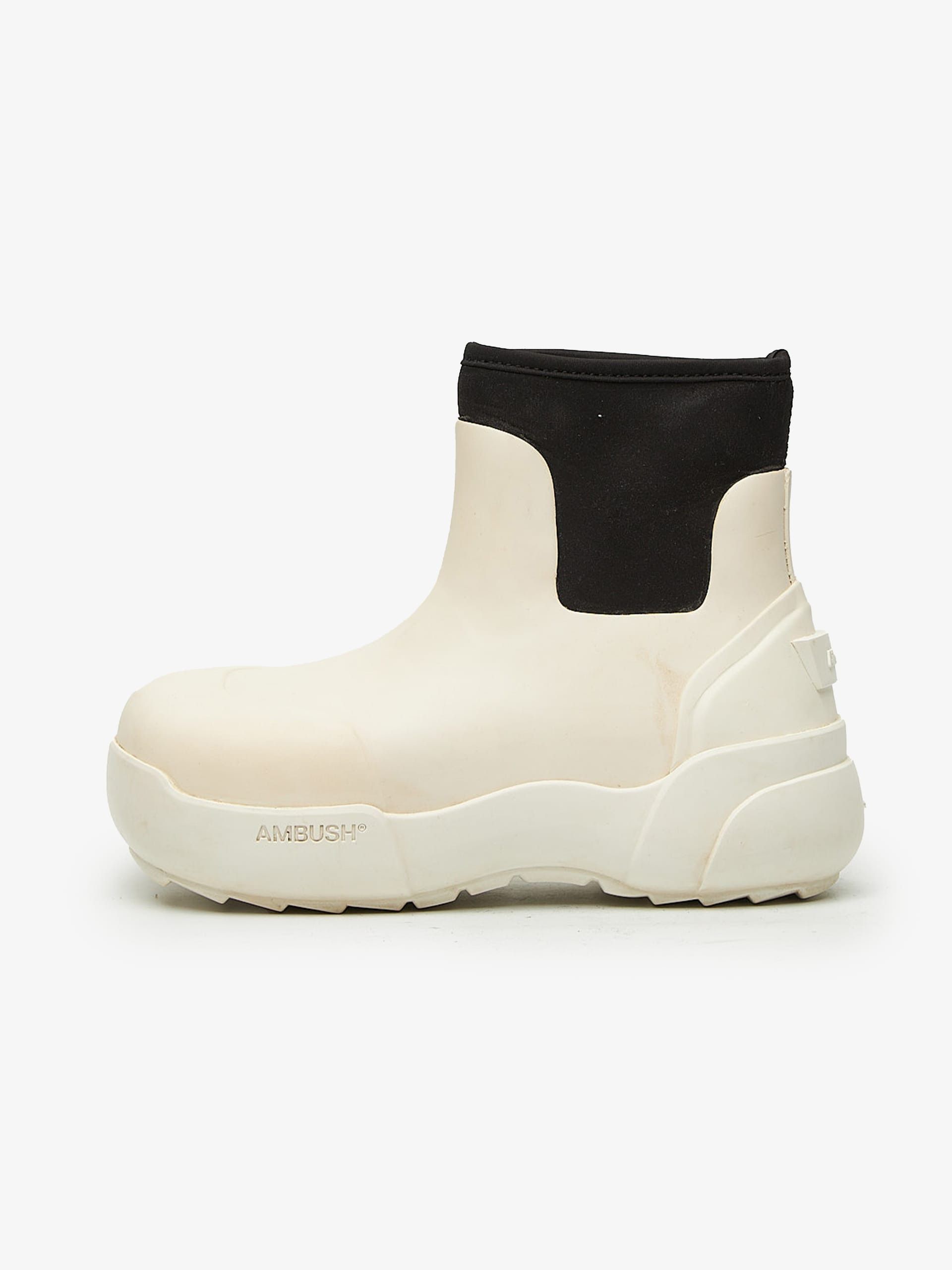 image of Ambush Design Milk And Black Rubber Ankle Boots, Men's (Size 7)