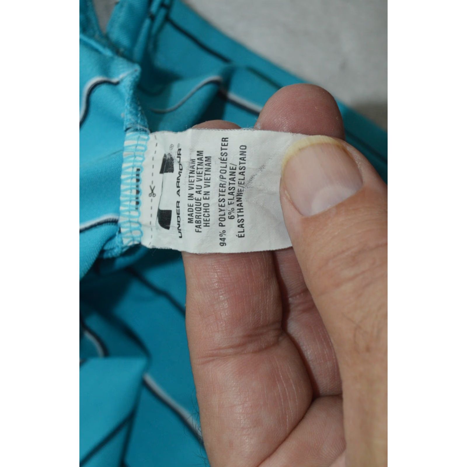 Under Armour Under Armour Polo Shirt Mens M Short Sleeve Teal Striped Polo Shirt Golf Sports Logo Breathable Lightweight Stretch Size US M / EU 48-50 / 2 - 5 Thumbnail