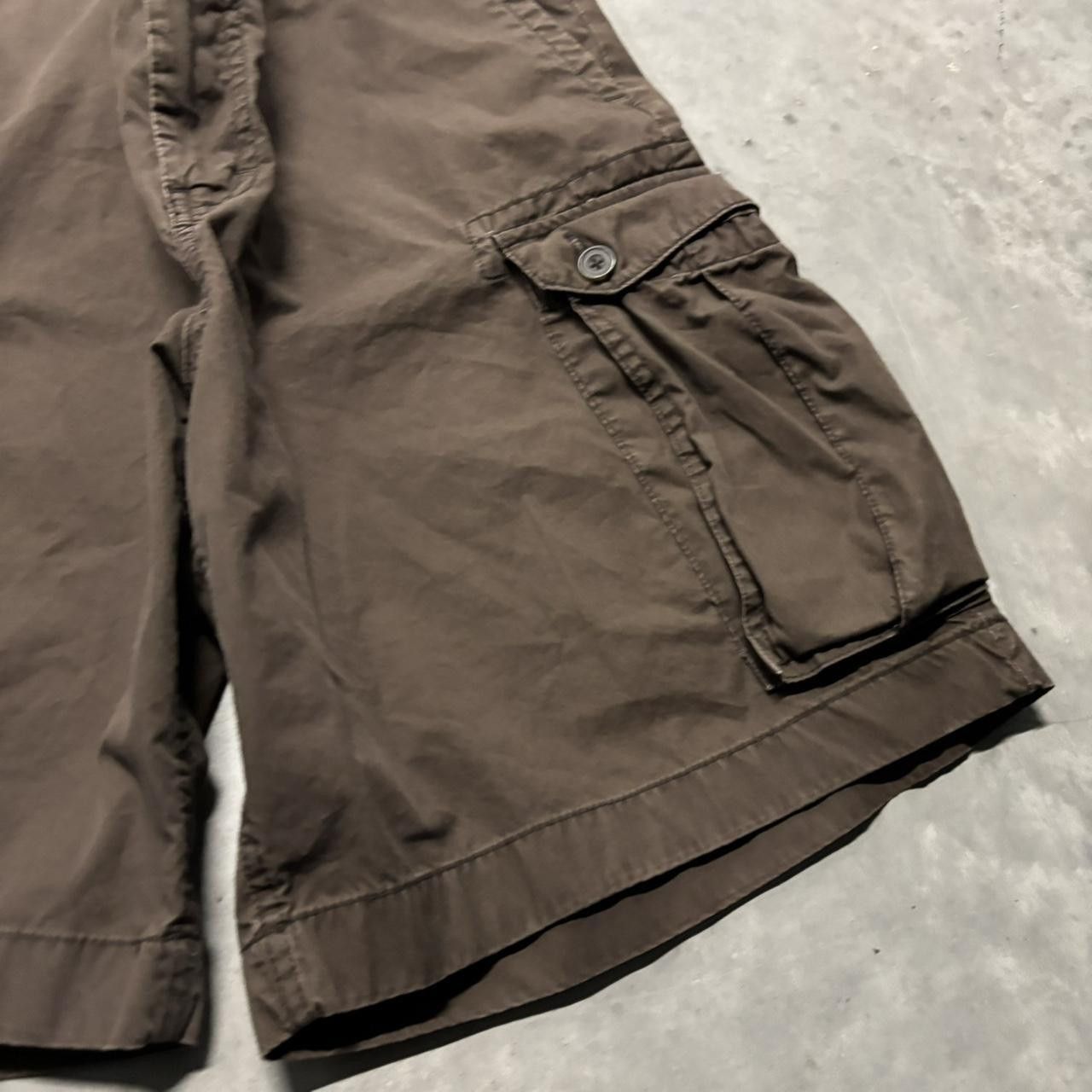 Japanese Brand × Vintage Crazy Vintage Y2K/2000s Baggy Brown Skater Cargo Shorts! Size US 36 / EU 52 - 4 Thumbnail