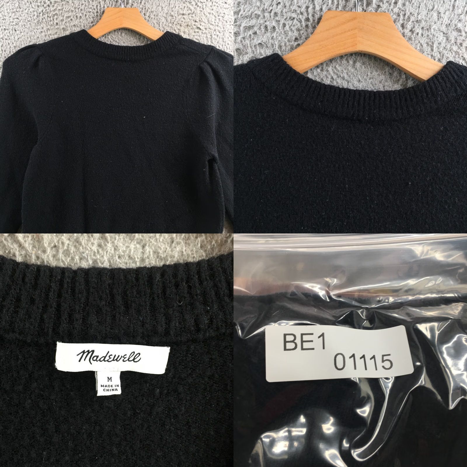 Madewell Madewell Sweater Shirt Womens M Black V-Neck Crop Puff Shoulder Long Sleeve Pullover Size M / US 6-8 / IT 42-44 - 8 Thumbnail