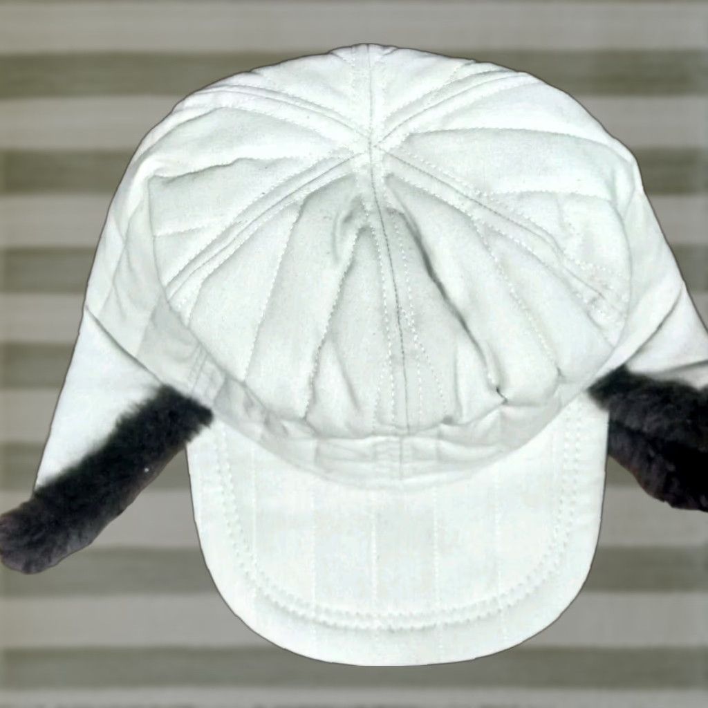 CO VINTAGE Langenberg Hat Co Trapper Hat Mens M Beige USA Made Quilted Twill Insulated Ear Flap Neck Flap Wide Brim Winter Workwear Travel Casual Mens Size ONE SIZE - 1 Thumbnail