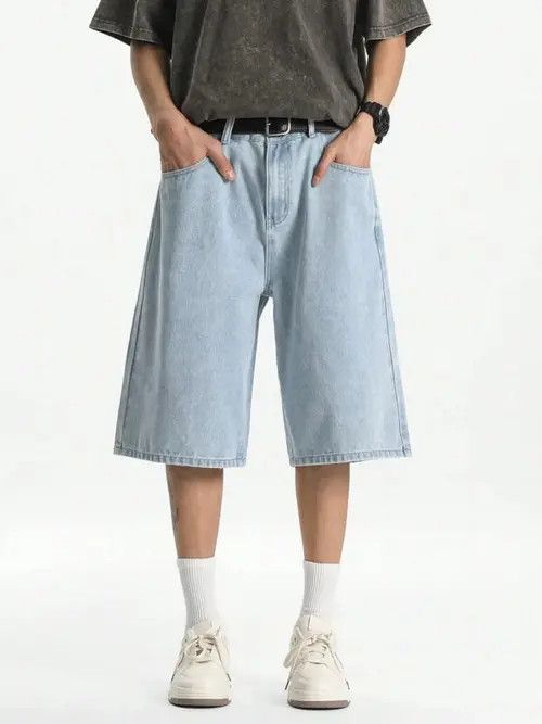 Jean Akitsuma x Mie Baby Blue Y2k Shorts Jorts Denim Size US 32 / EU 48 - 8 Thumbnail