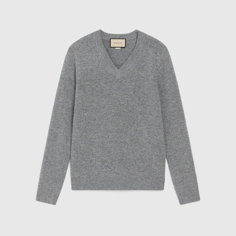 Gucci o1mt1gz0725 Wool Sweater With Gucci Label in Grey Size US M / EU 48-50 / 2 - 1 Preview