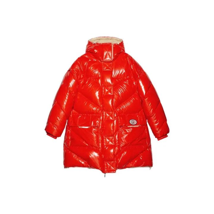 Gucci Gucci Aria Red Reversible Hooded Puffer Jacket Size L / US 10 / IT 46 - 1 Thumbnail
