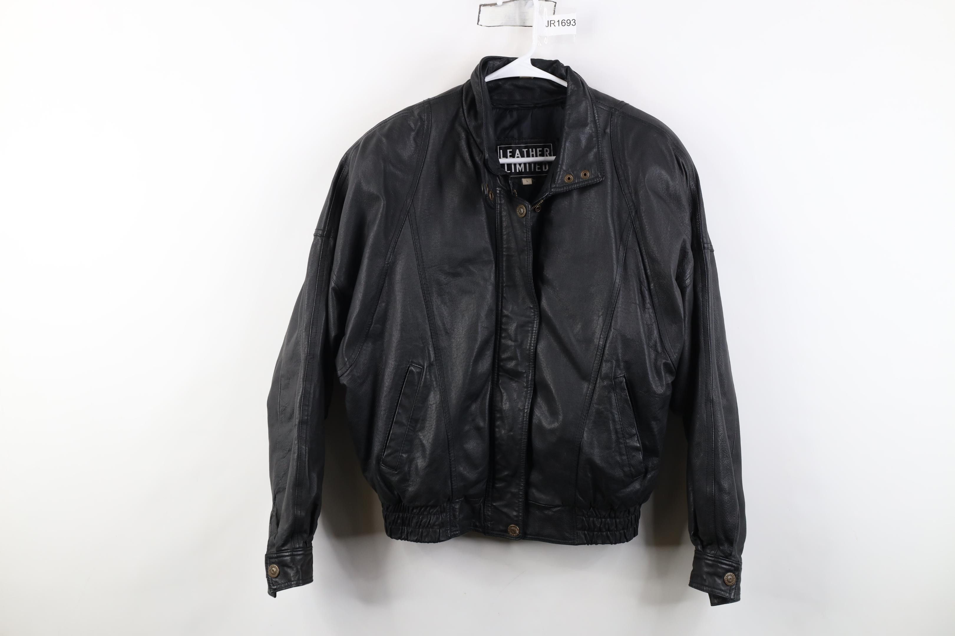 Vintage Vintage 90s Streetwear Lined Leather Flight Bomber Jacket Size L / US 10 / IT 46 - 1 Thumbnail