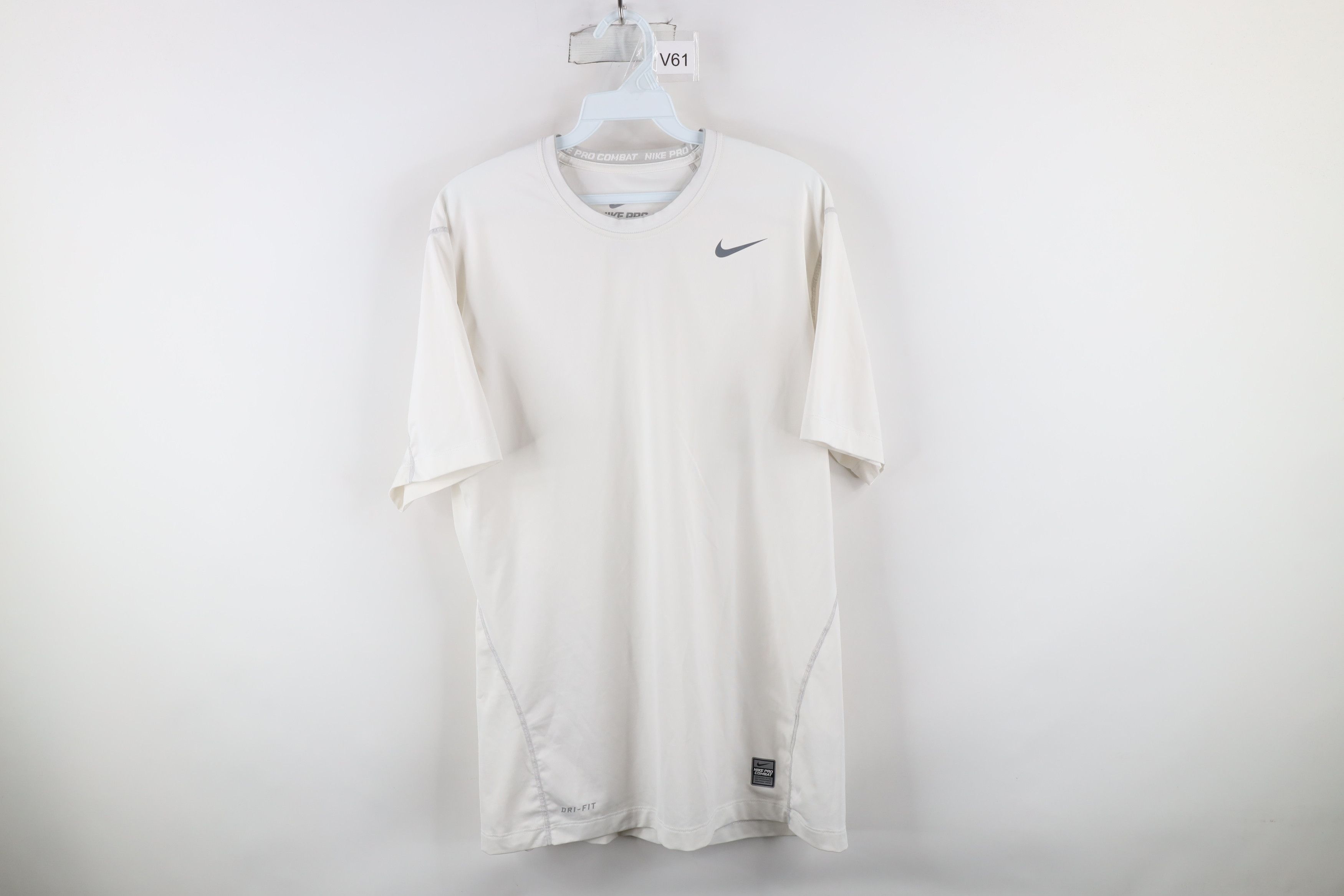 Nike × Vintage Nike Pro Combat Compression Gym Training T-Shirt White Size US L / EU 52-54 / 3 - 1 Thumbnail
