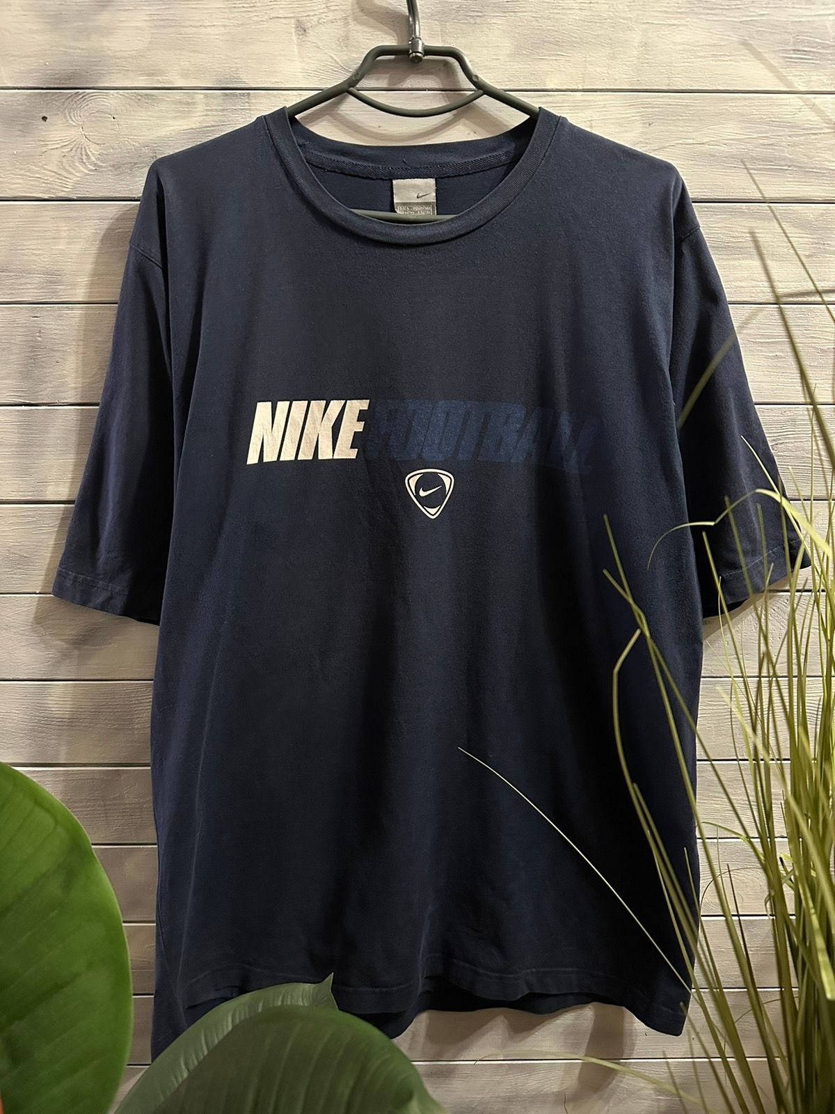 Pre-owned Nike X Vintage T-shirt Nike Football Centr Logo Small Swoosh In Dark Blue