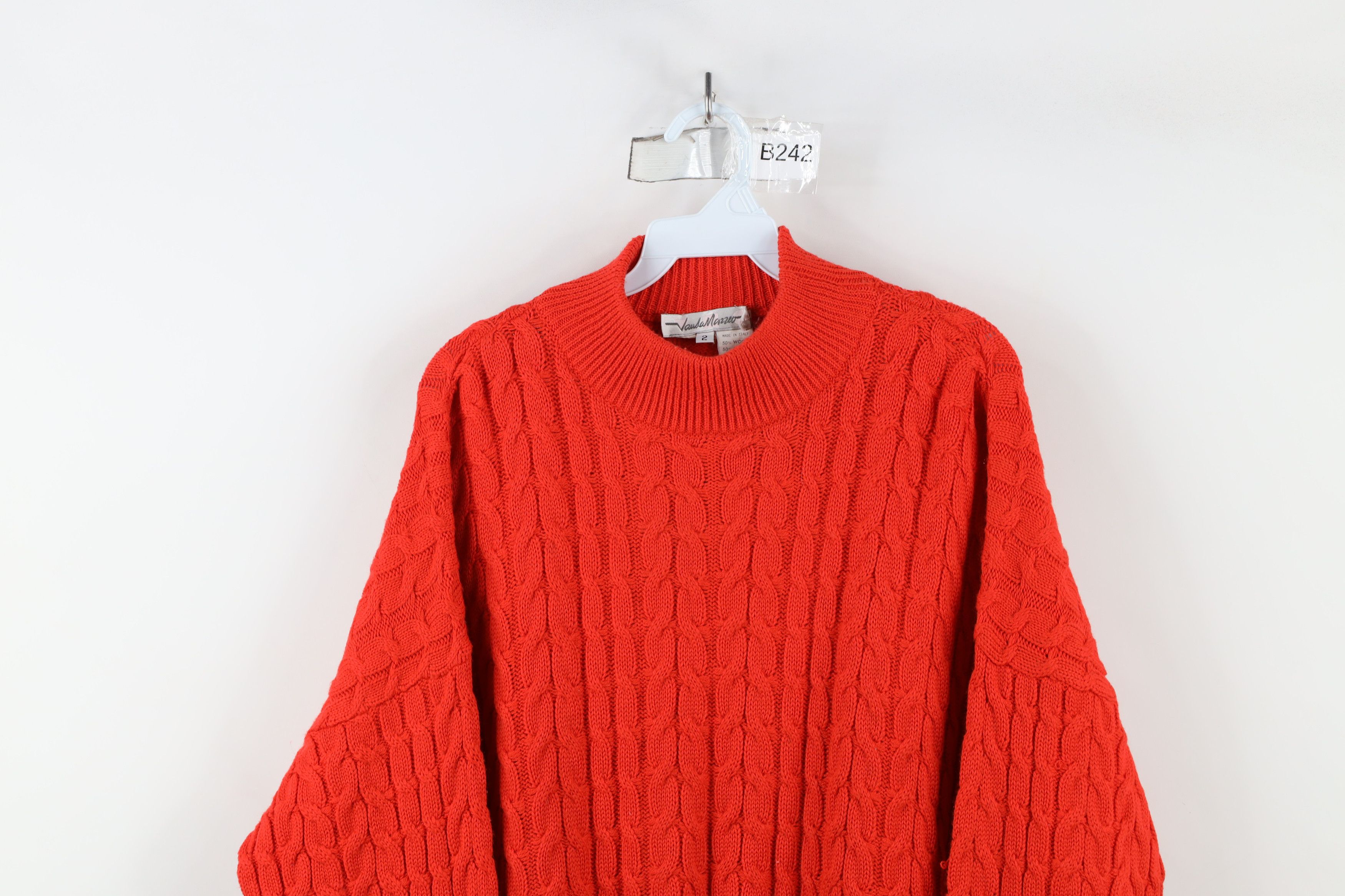 Vintage Vintage 90s Streetwear Chunky Cable Knit Mock Neck Sweater Size XXL / US 16-18 / IT 52-54 - 2 Thumbnail