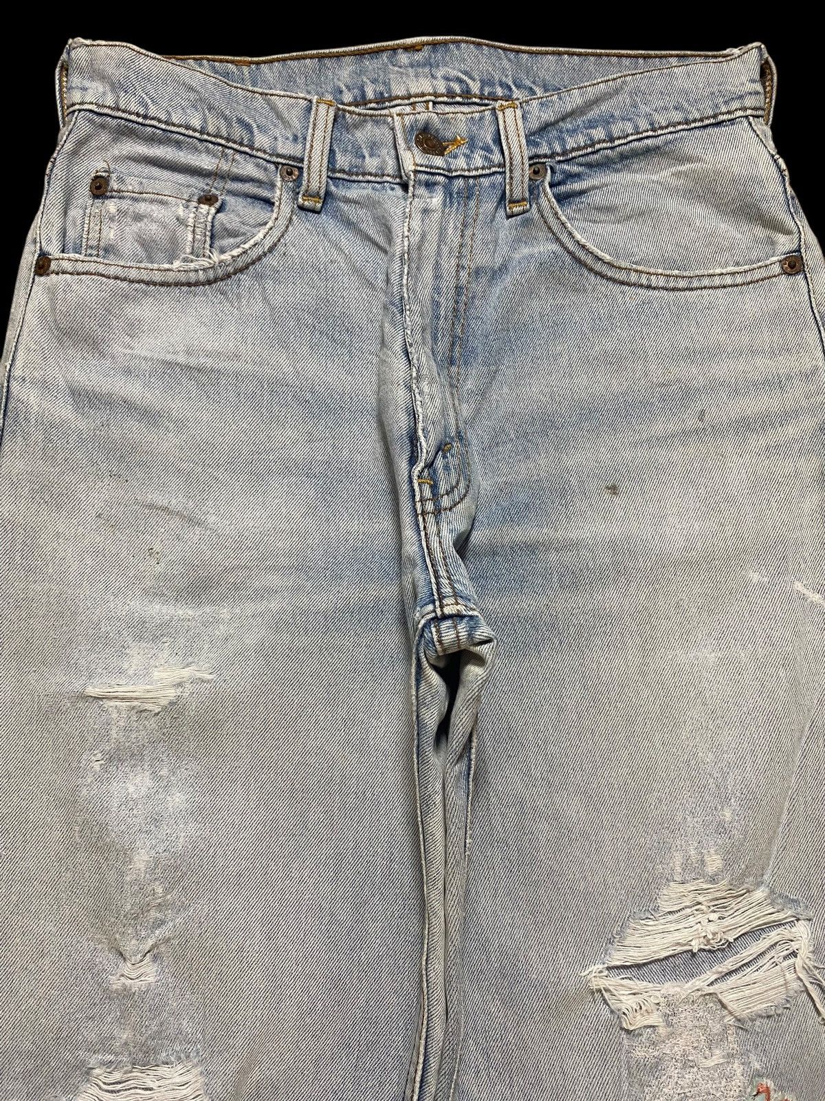 Levi's Vintage Clothing Vintage Levis 525 Light Wash Patched Distressed Jeans Size US 29 - 3 Thumbnail